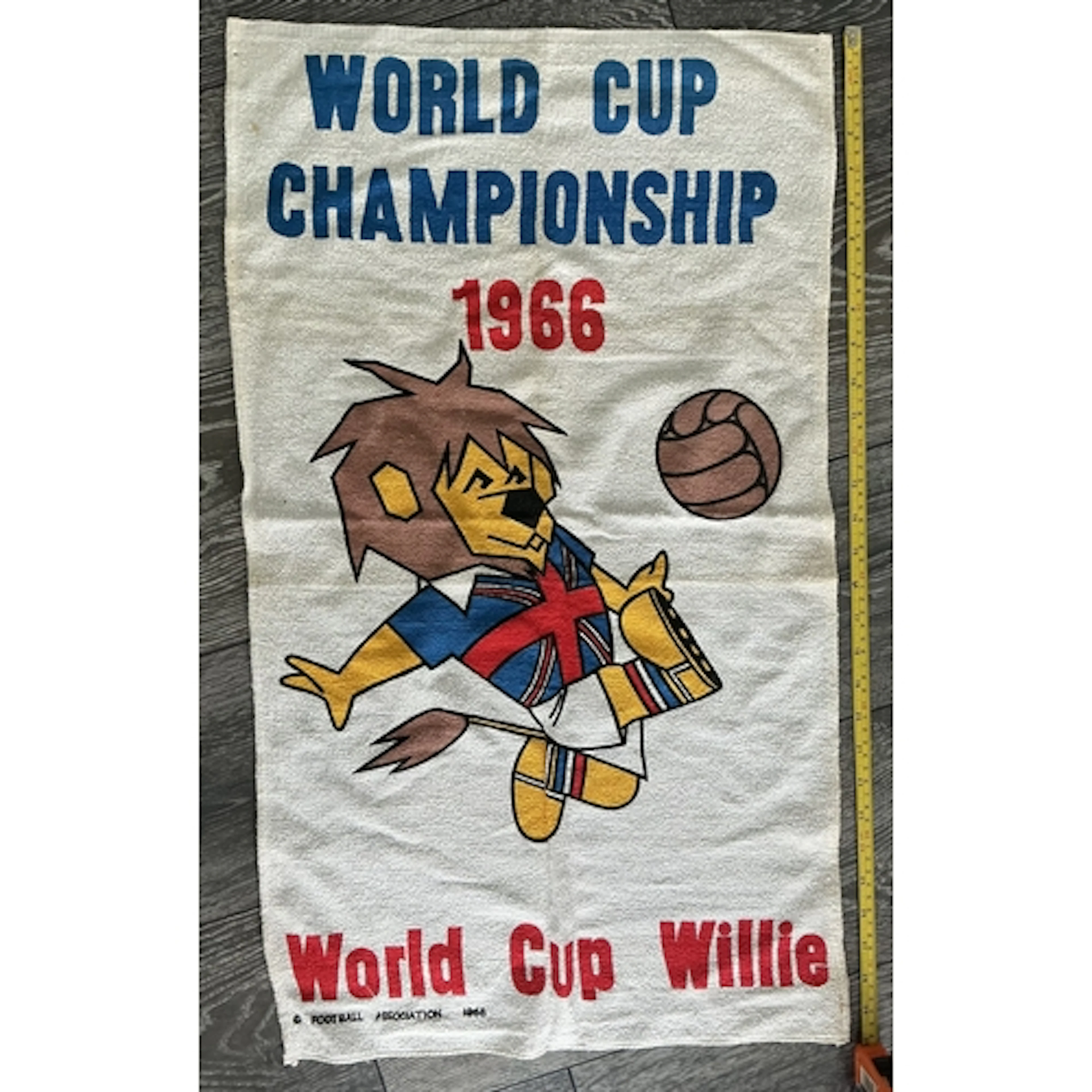 1966 World Cup Willie Hand Towel: World Cup Willie printed u...