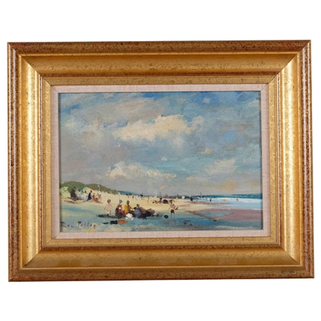 Roy Petley (born 1951), summer beach scene, oil on board, 18...