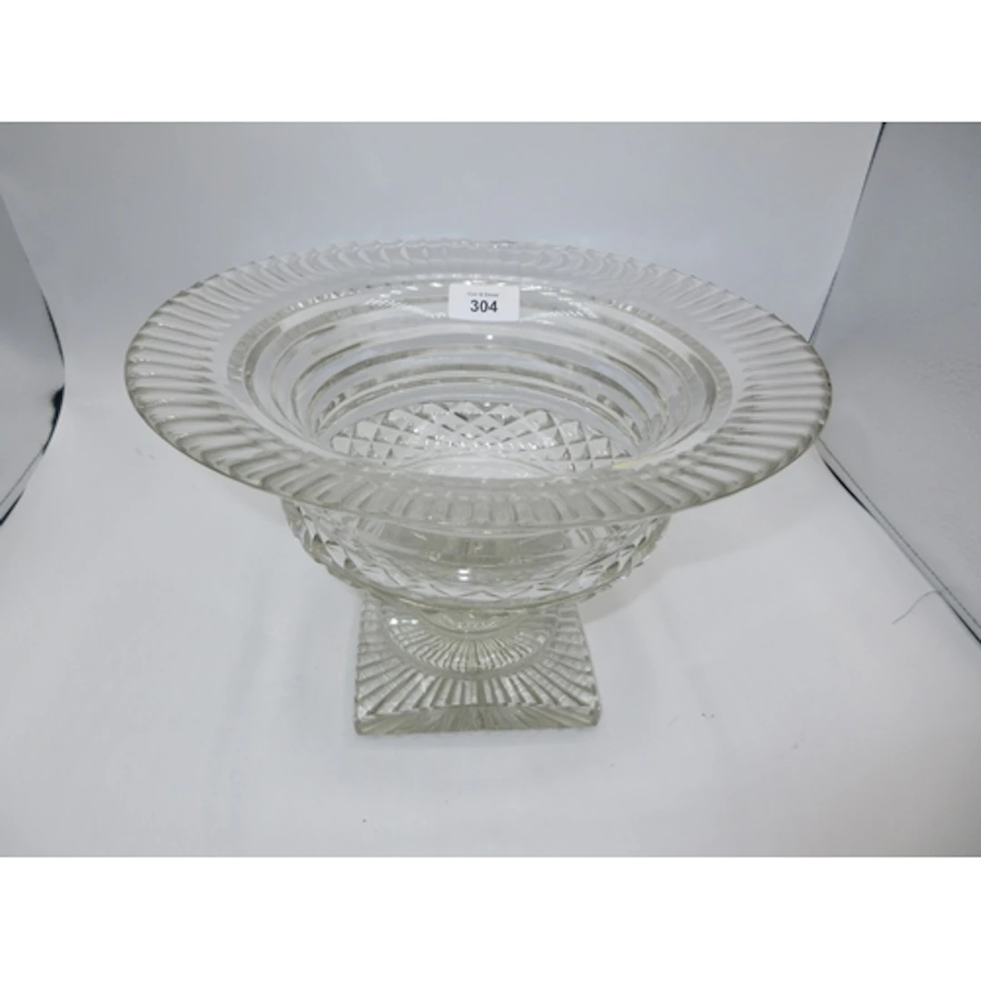 Cut Glass Pedestal Bowl, 28cm d, 19cm h