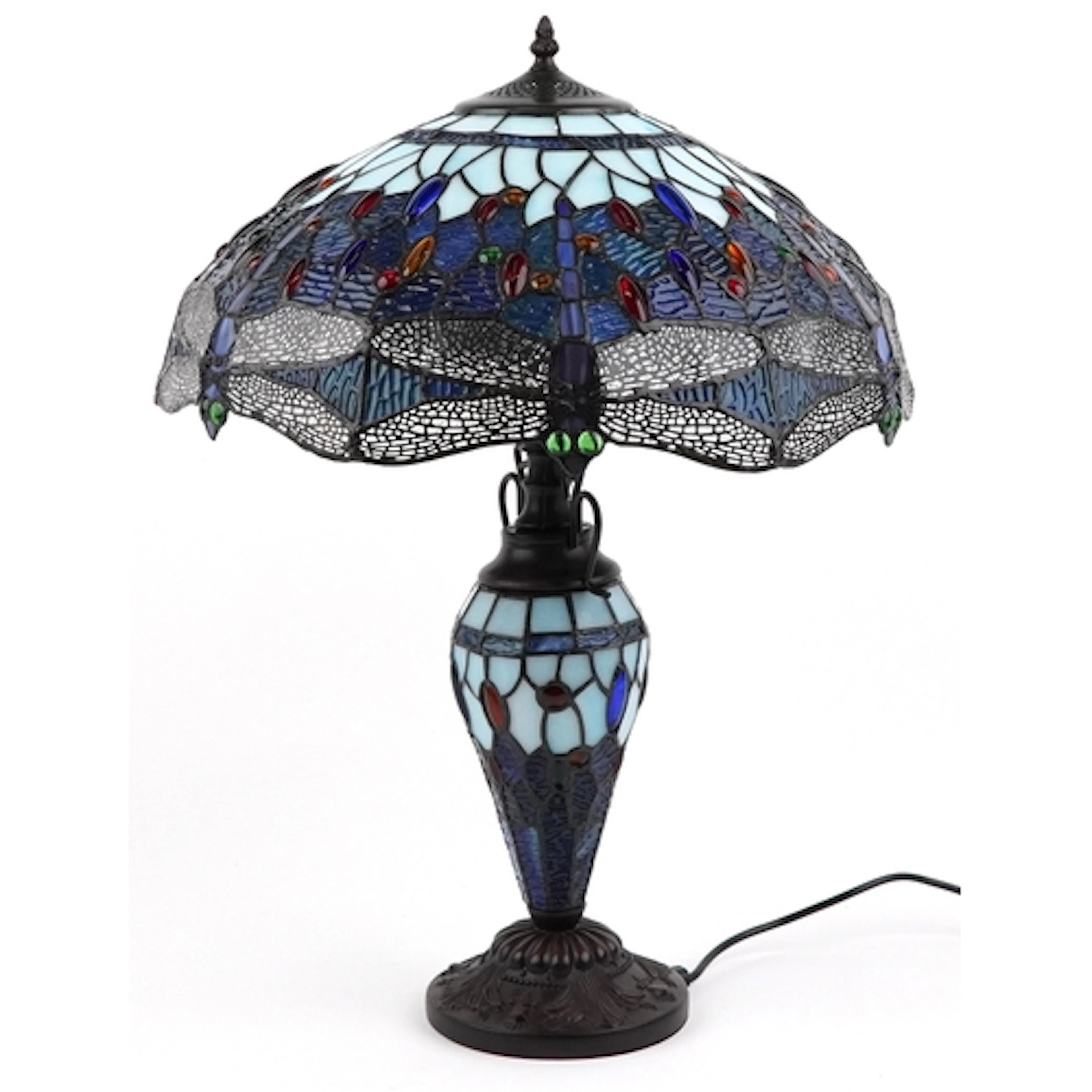 Tiffany style dragonfly design table lamp with leaded glass ...
