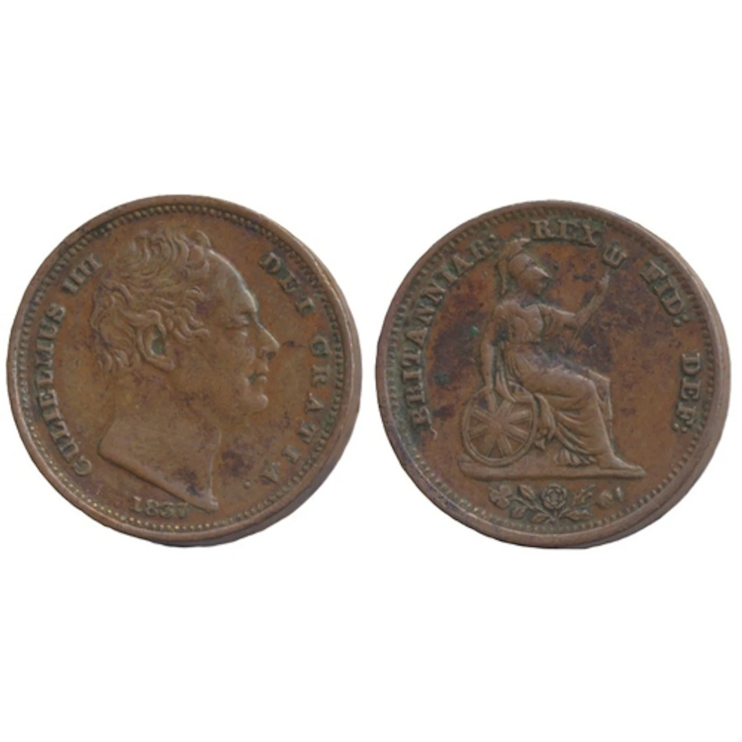 1837 half farthing very fine. (Y)