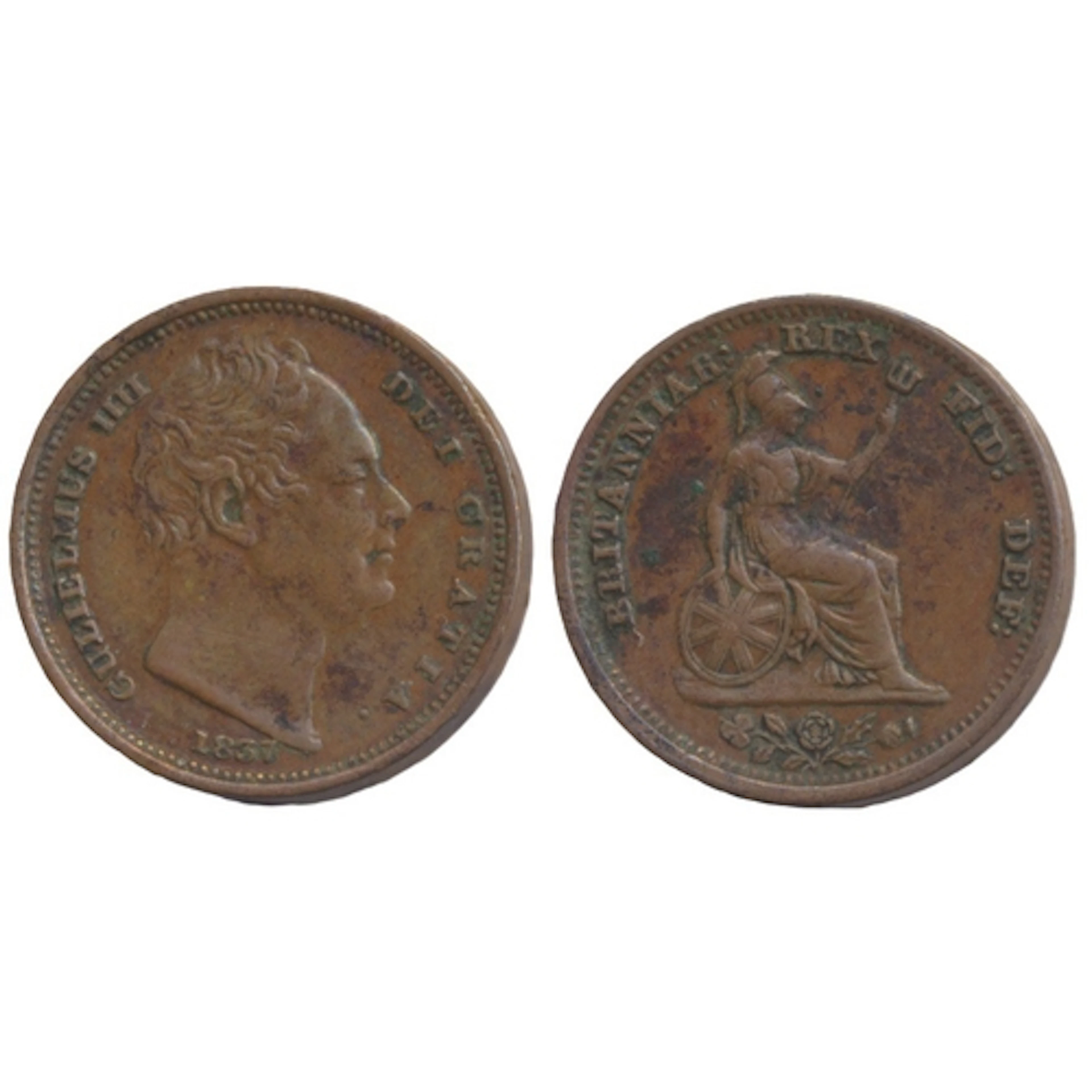 1837 half farthing very fine. (Y)