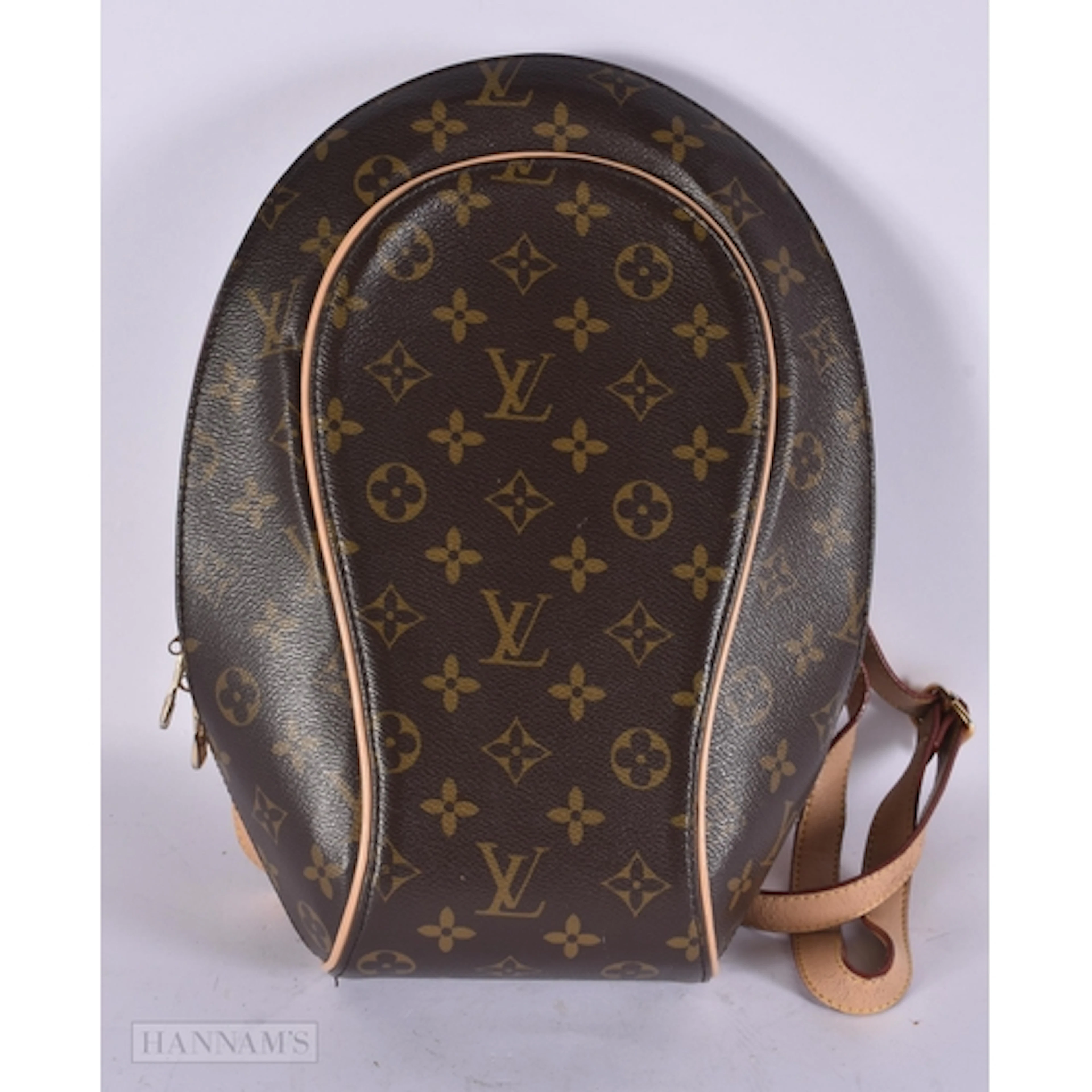 A LOUIS VUITTON LEATHER BACKPACK. 32 cm x 22 cm.