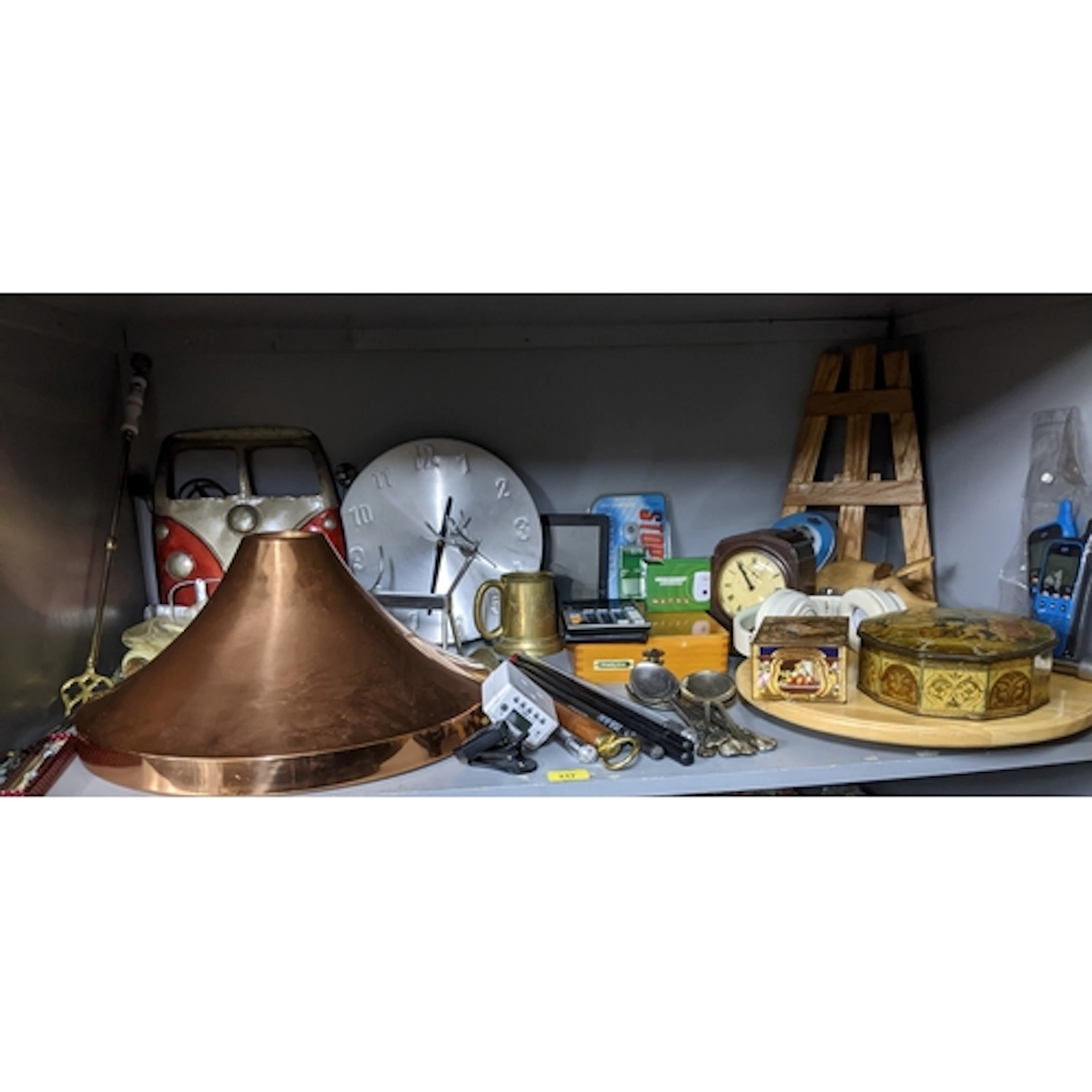 A mixed lot of household items to include a wooden lazy susa...