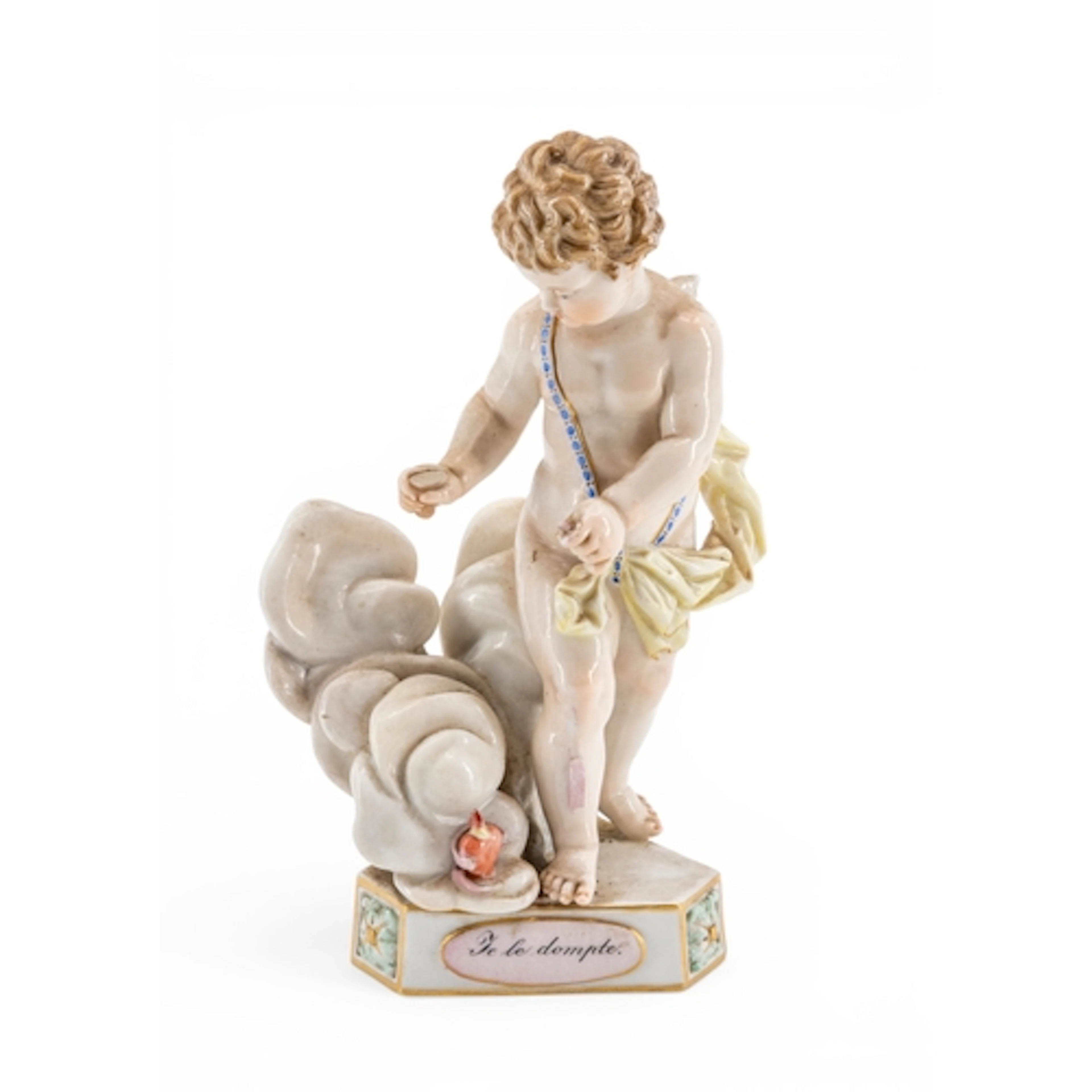 A MEISSEN FIGURINE 'JE LE DOMPTE' LATE 18TH/EARLY 19TH CENT...