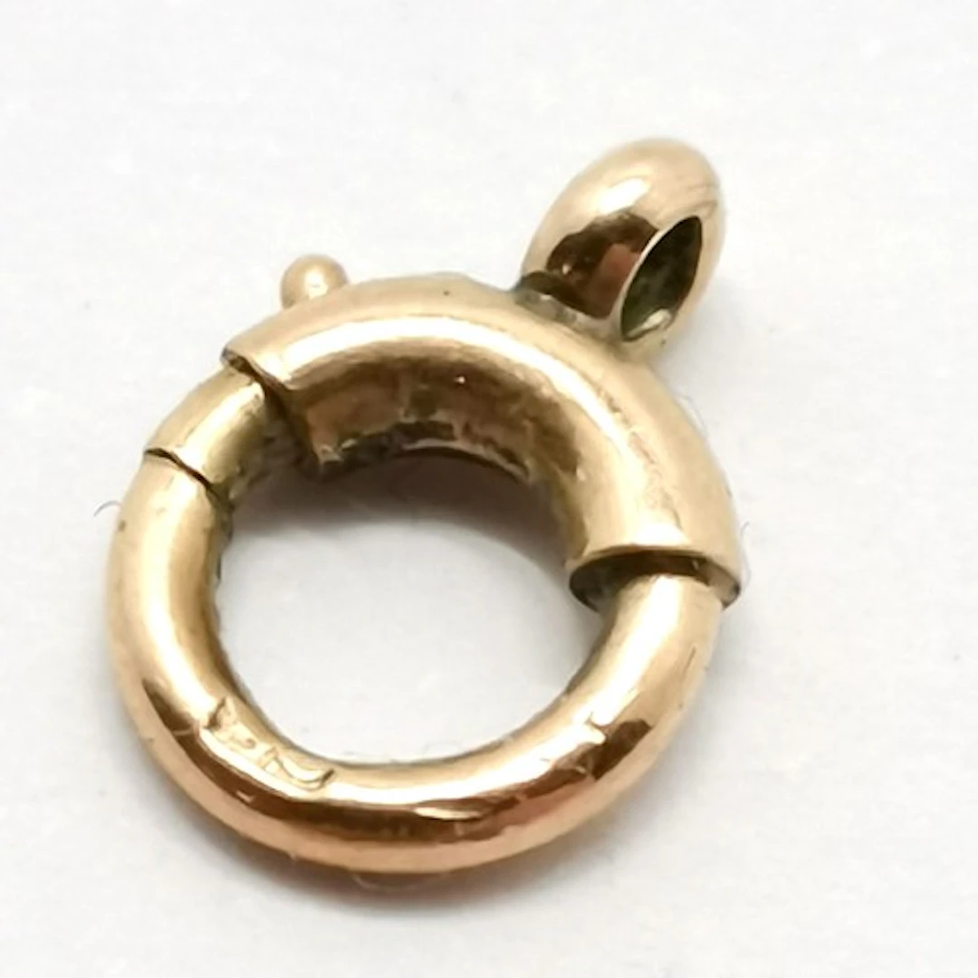 Antique 9ct marked gold bolt ring clasp - 5.5mm diameter & 0...
