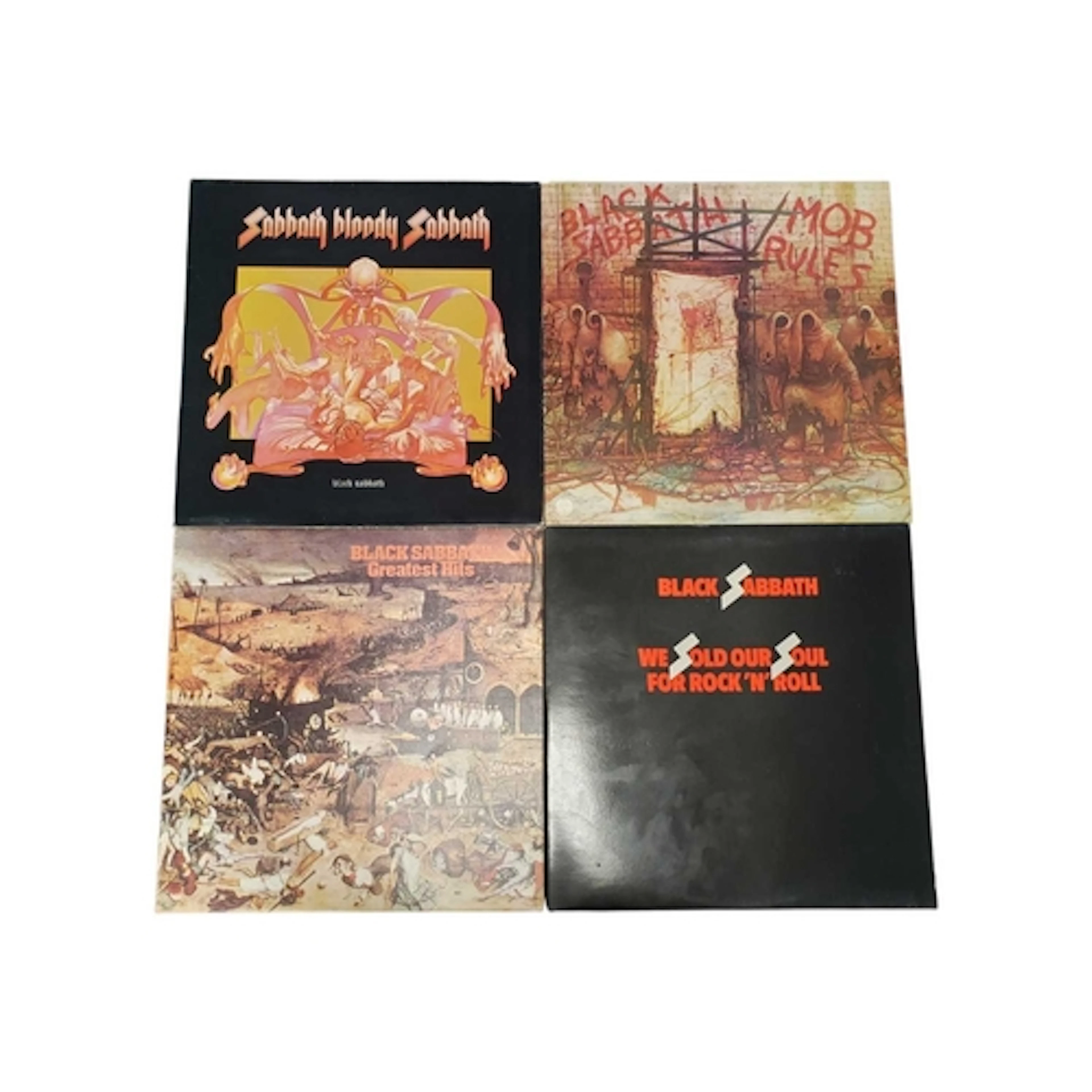 Black Sabbath - Four heavy metal LP vinyl records. To includ...