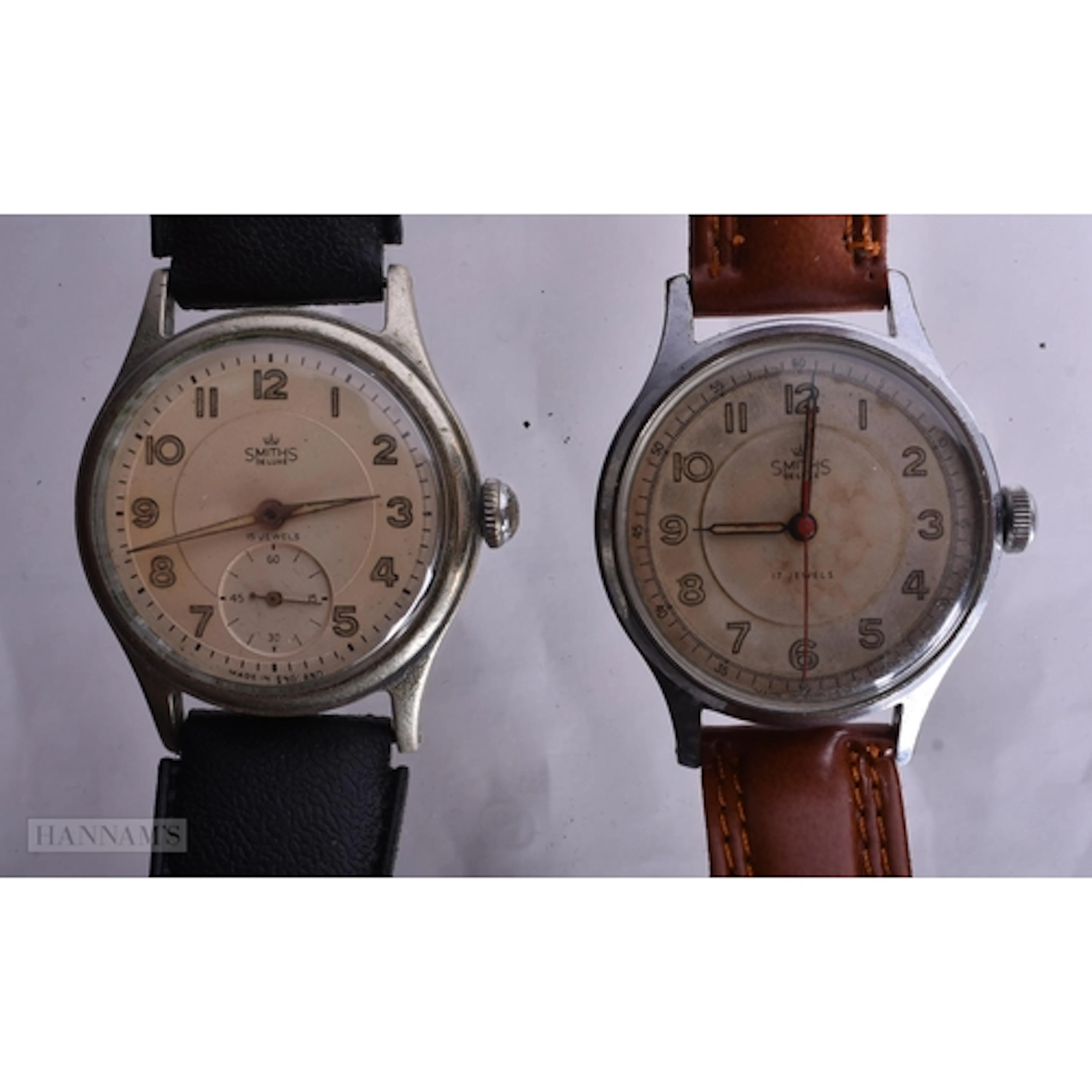 TWO SMITHS WRIST WATCHES. Running. 3.25 cm wide. (2)