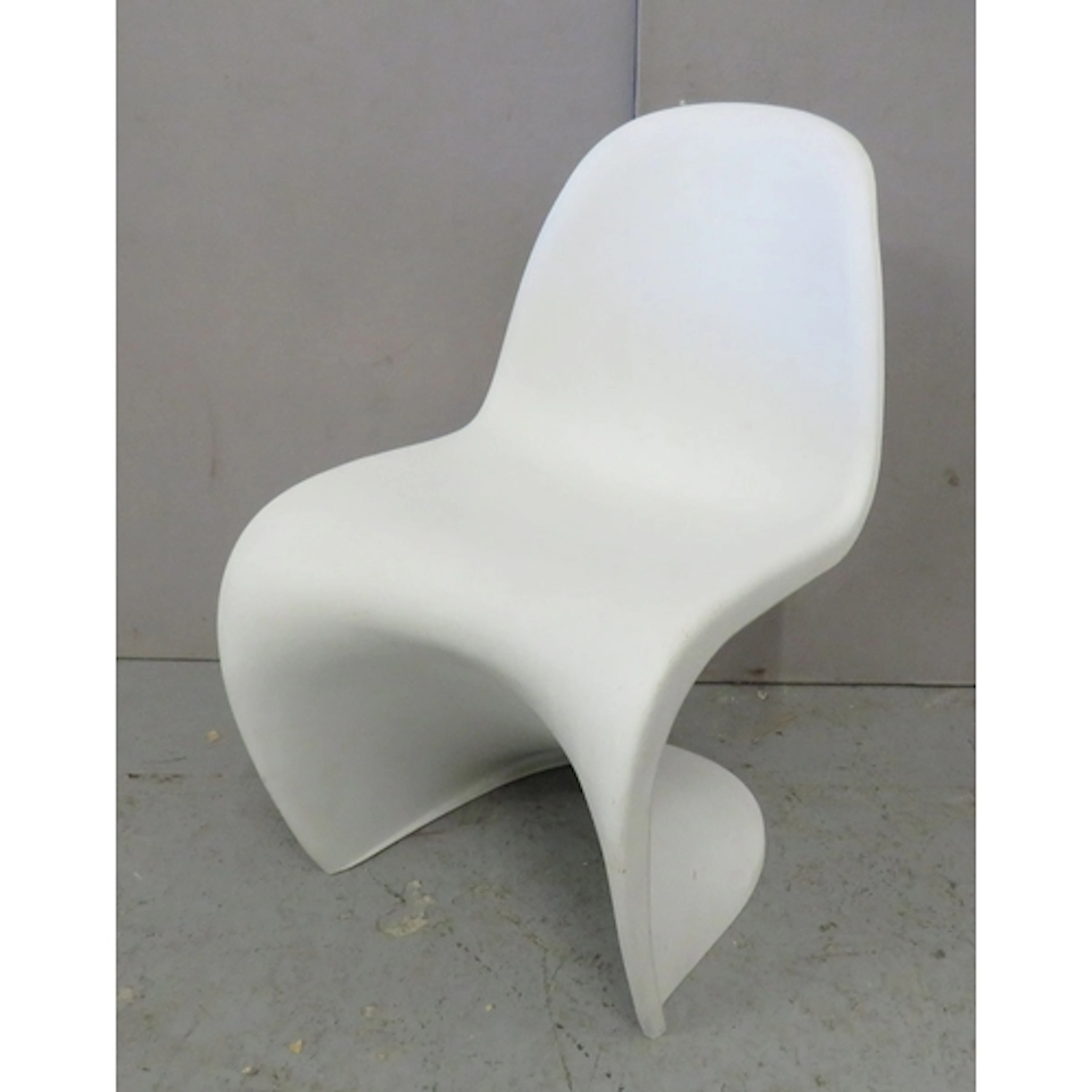 Panton Style White Plastic Child's Chair