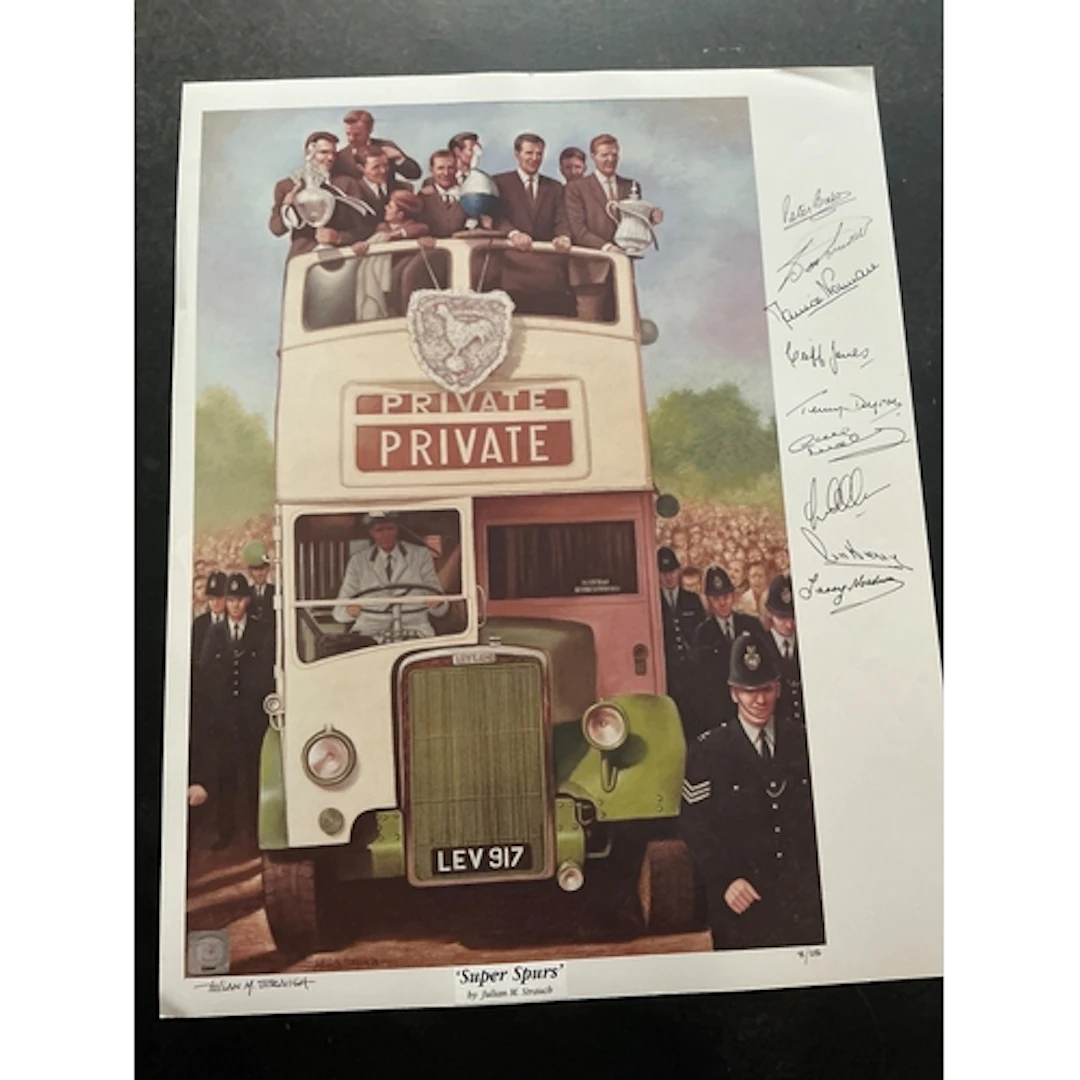 Tottenham Double Winners Signed Football Prints: Double team...