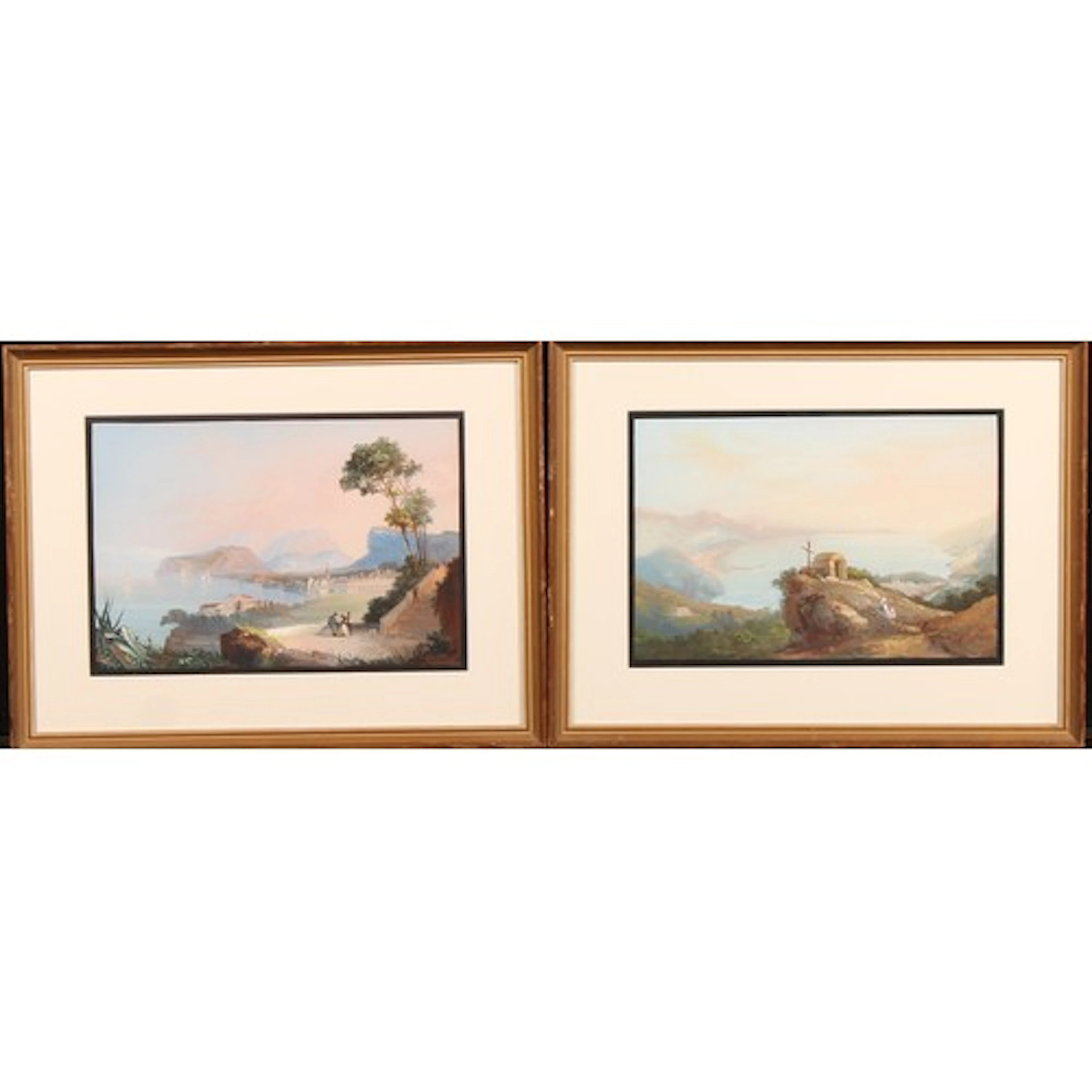 Italian School (19th century) A pair, Sorrento and Salerno ...