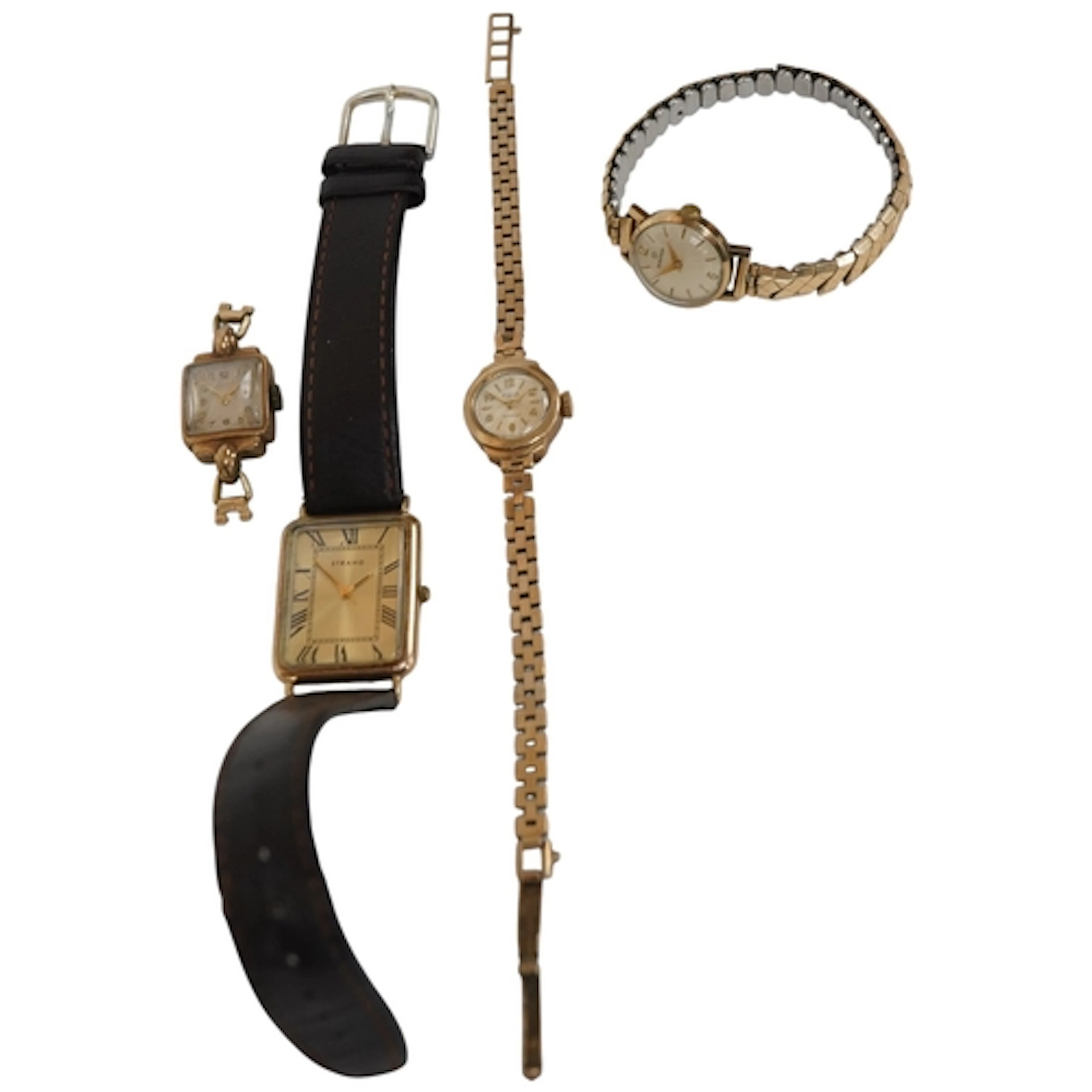 A gentleman's recent 9k Strand quartz dress wrist watch, wit...