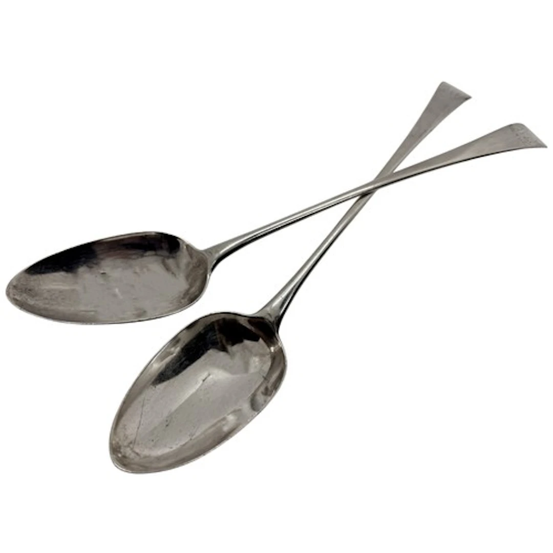 A pair of George II silver basting spoons, London, 1730, by ...