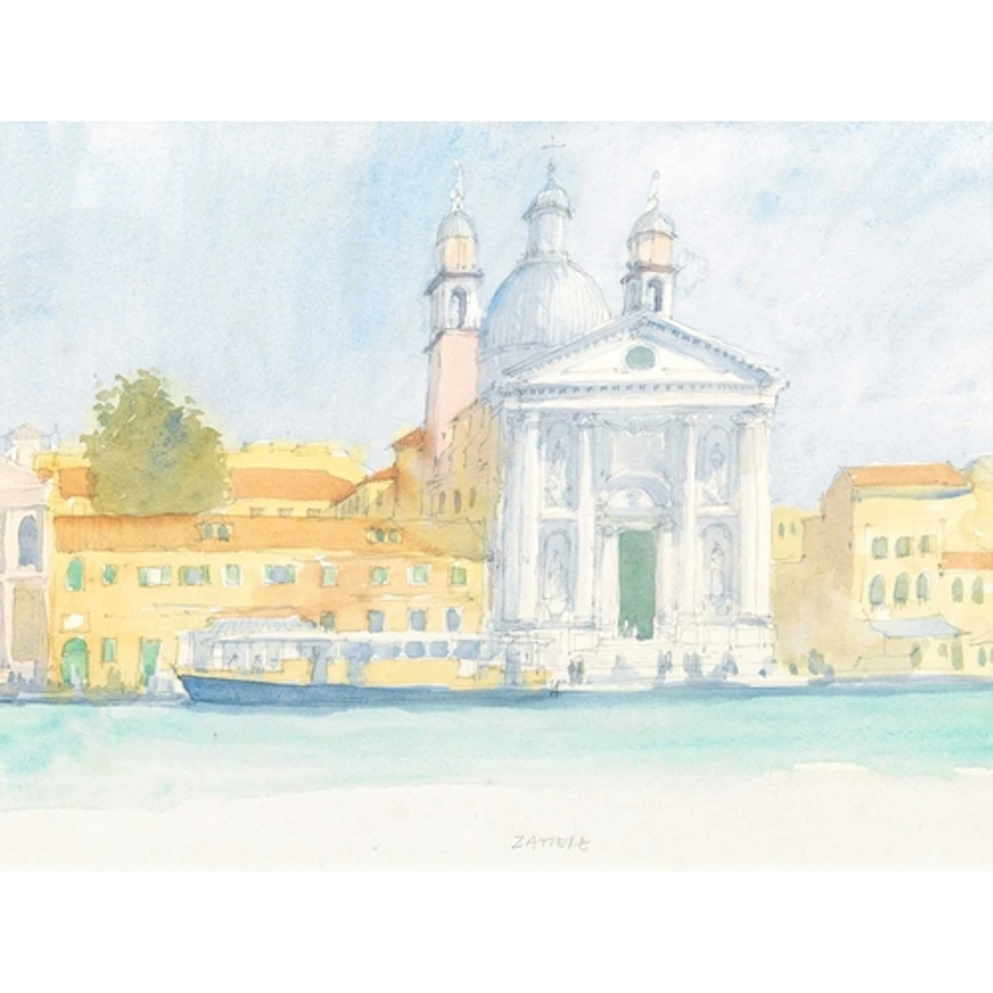 § John MILLER (1931-2002) The Zattere, Venice Watercolour, ...