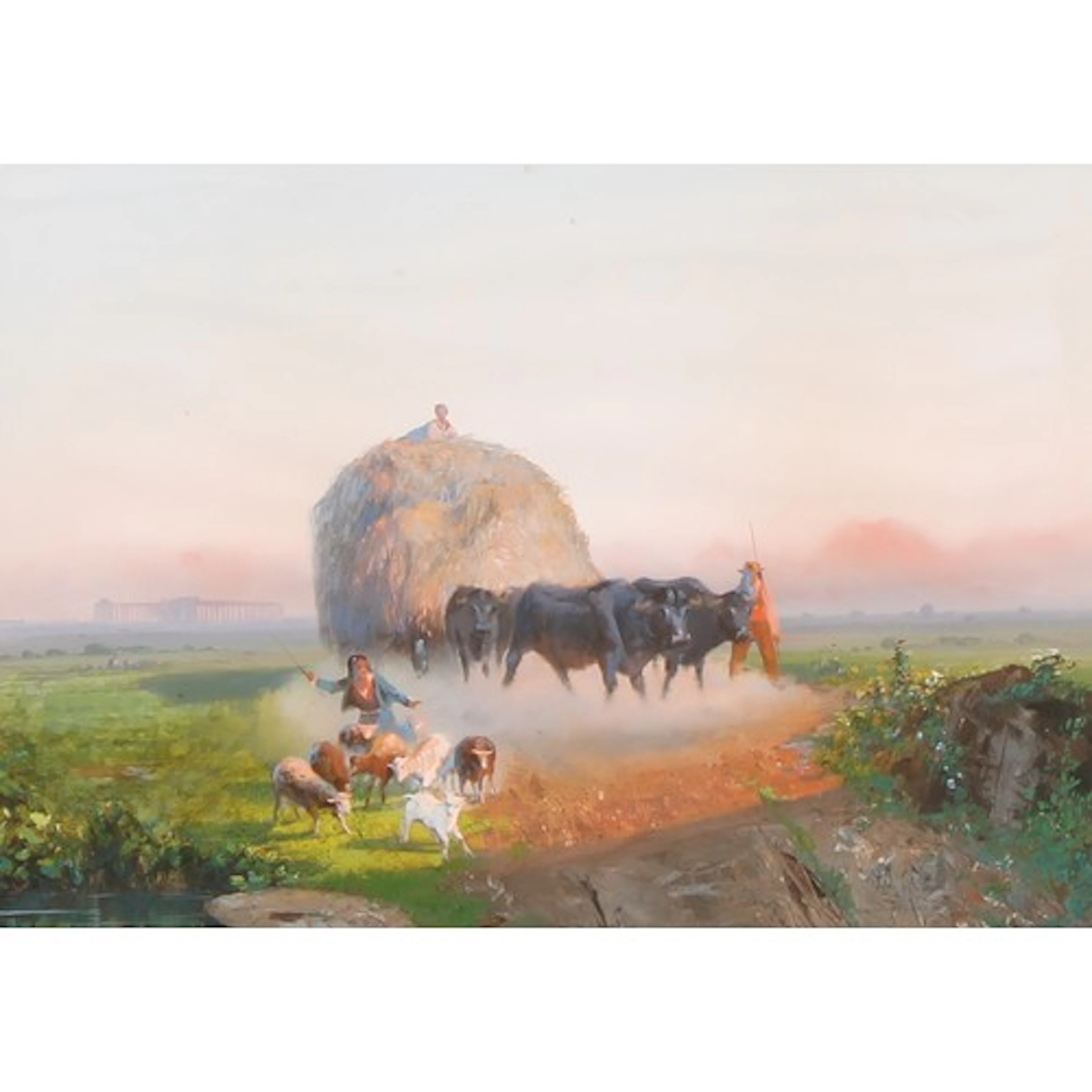 Greek School (19th century) The Cattle Herders with Temple ...
