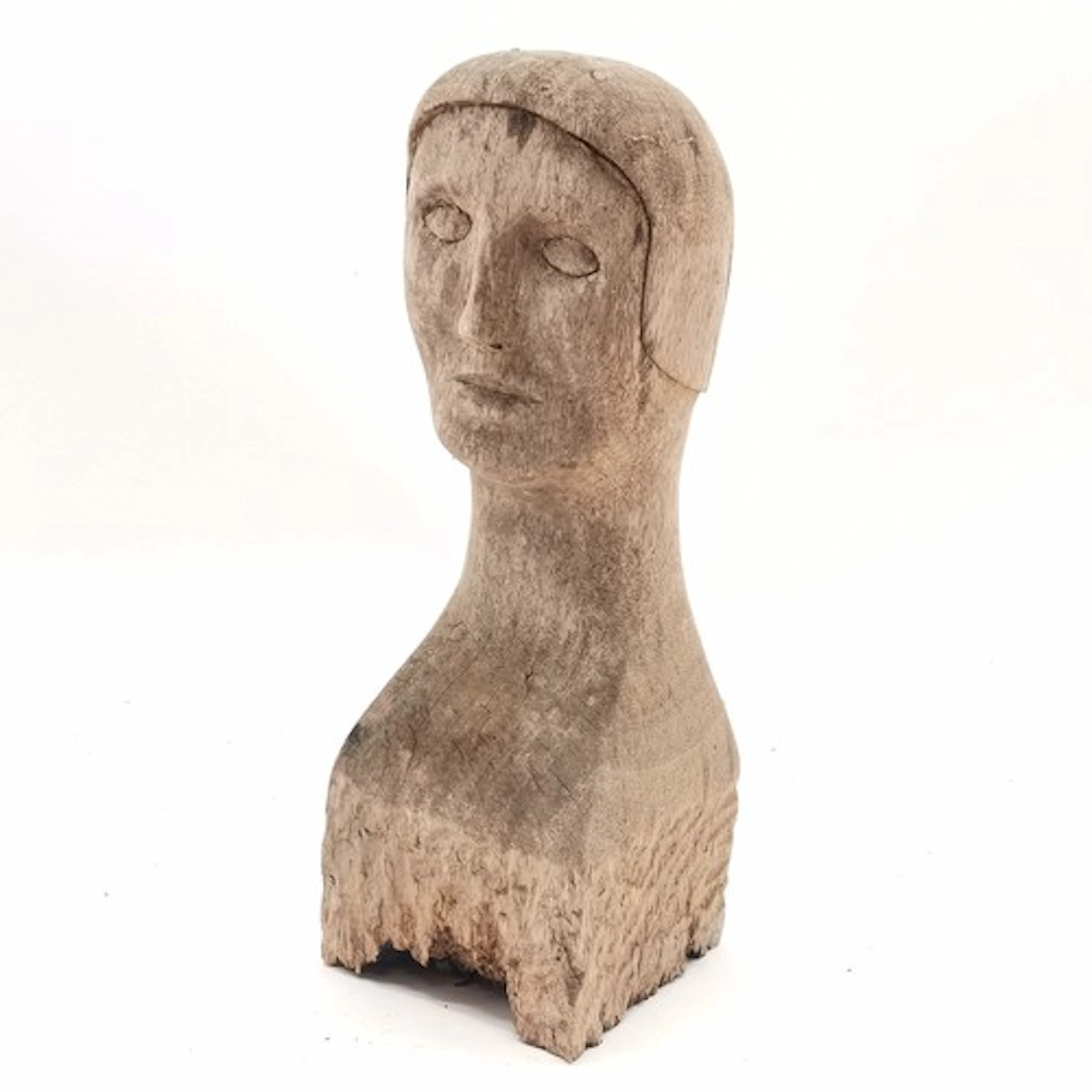 Vintage hand carved wooden sculpture - 38.5cm high and has l...