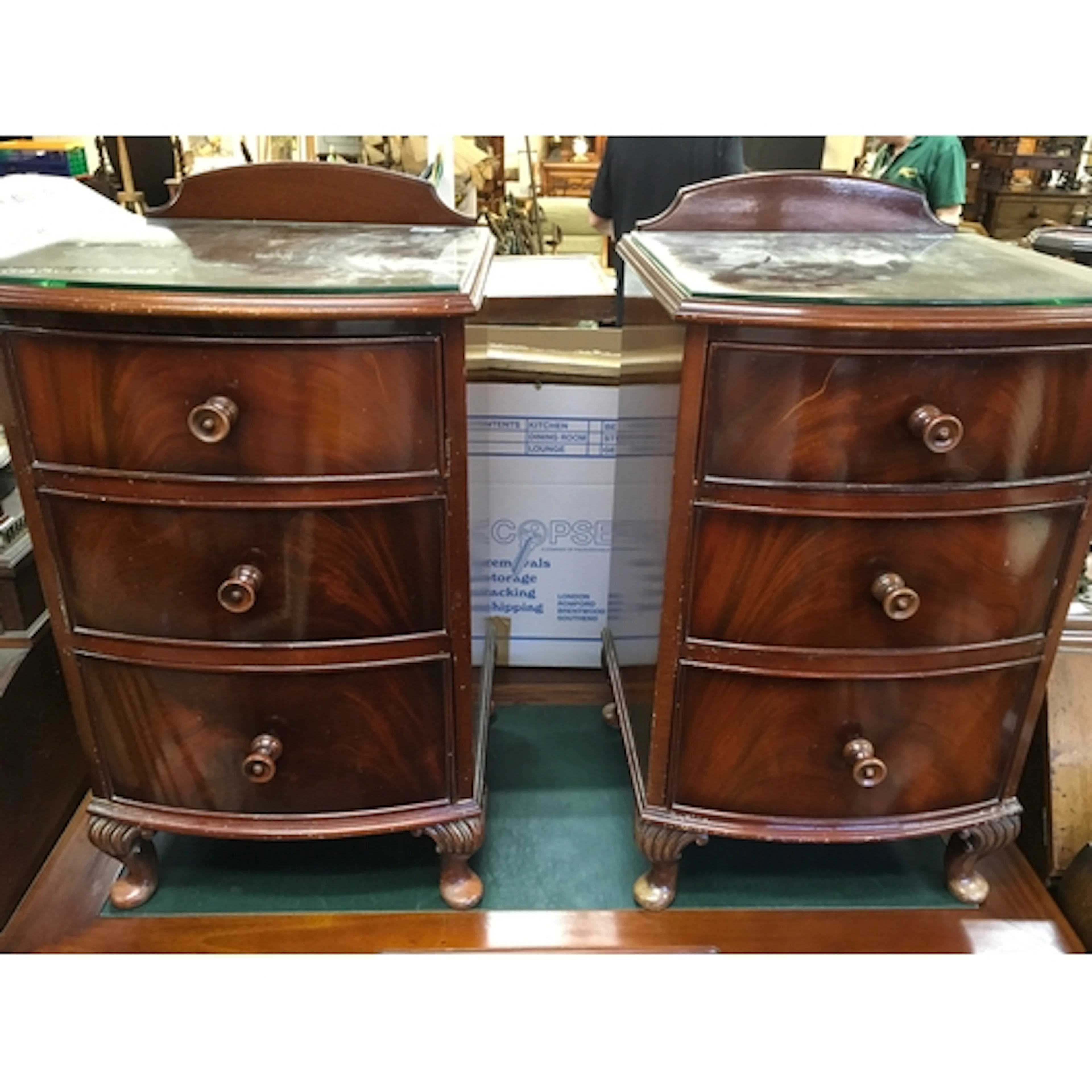 A pair of desk side cabinets. Height 77cm, Width 44cm.