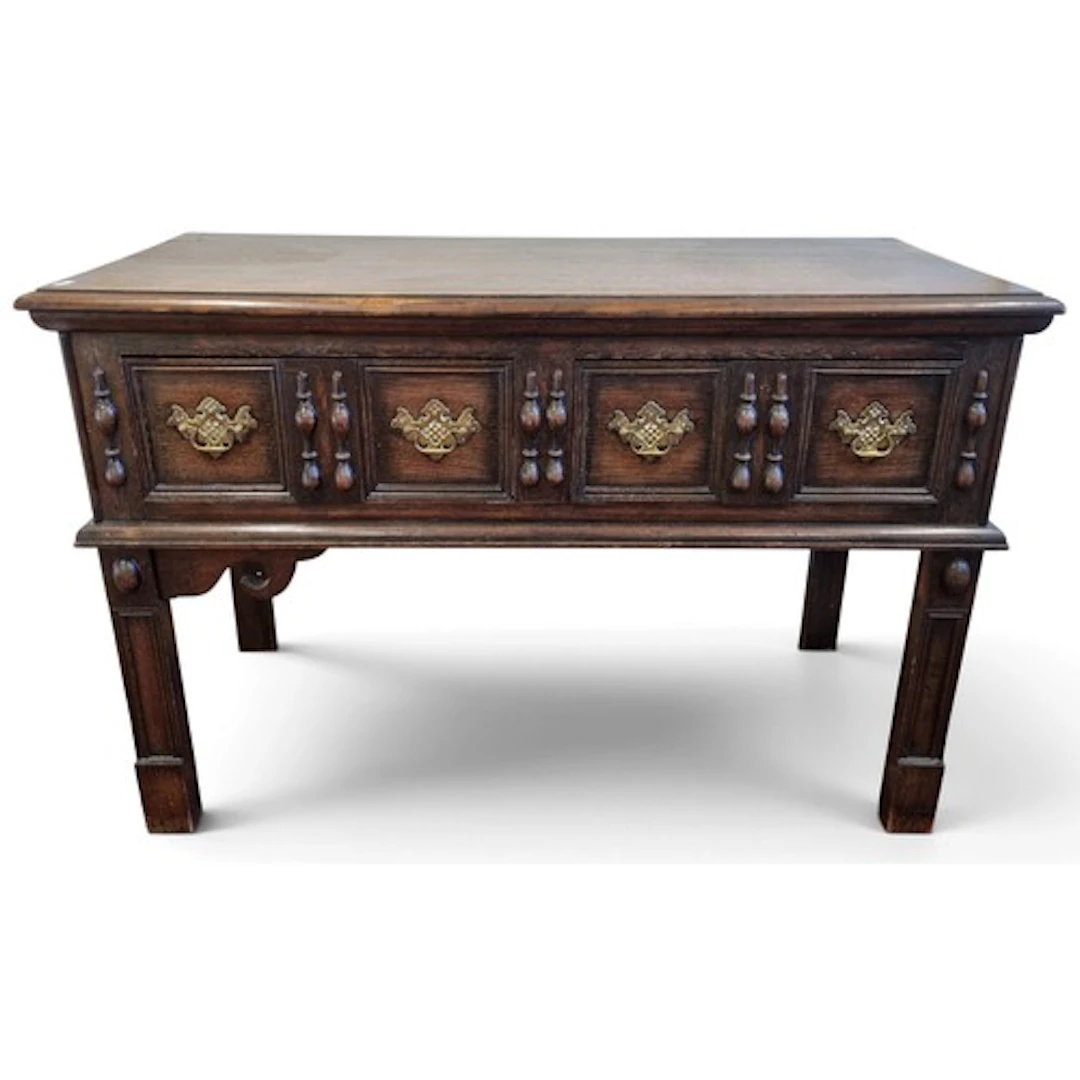 A good 19th Century Oak Hall Table with quadruple frieze dra...