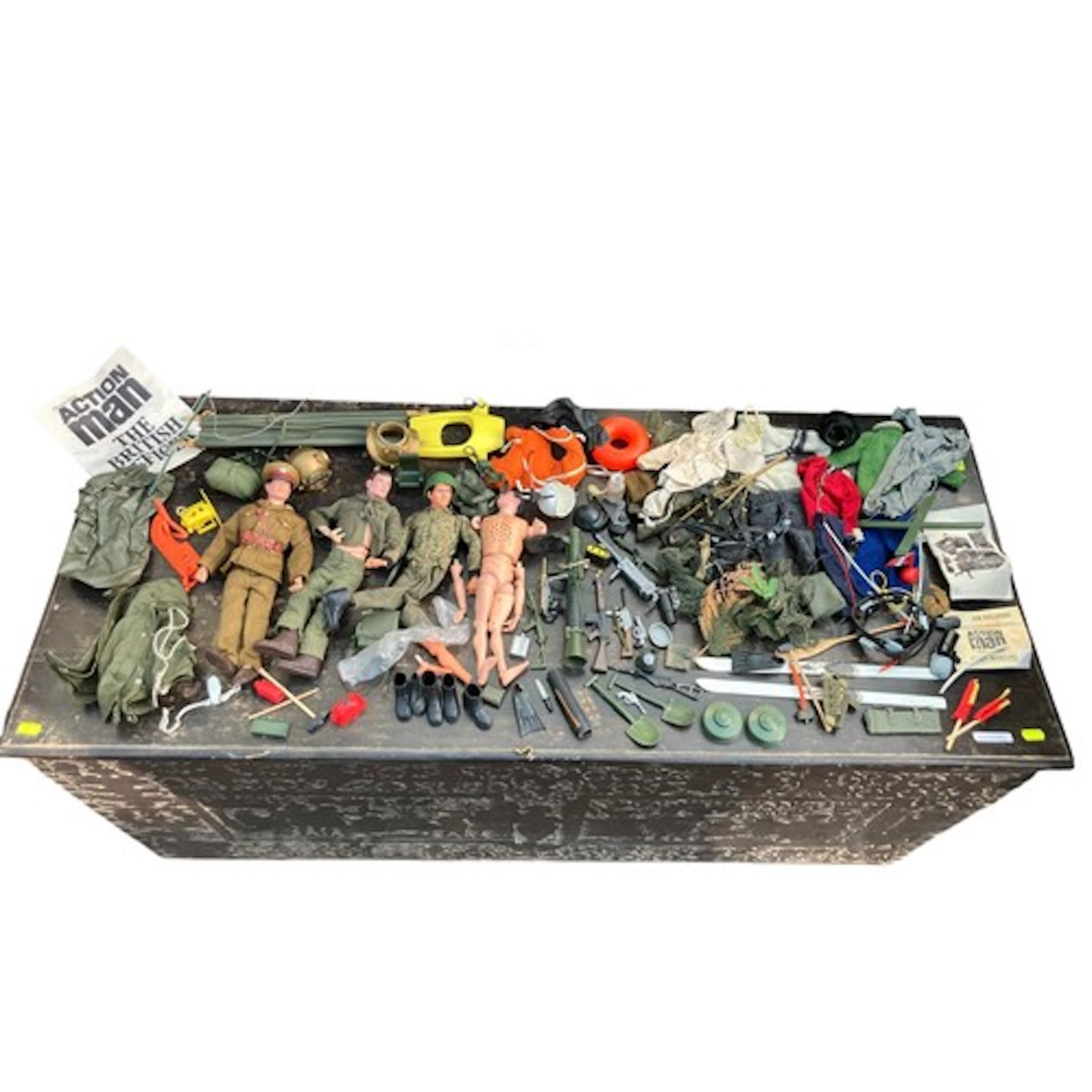 Collection of vintage Action Man figures with accessories