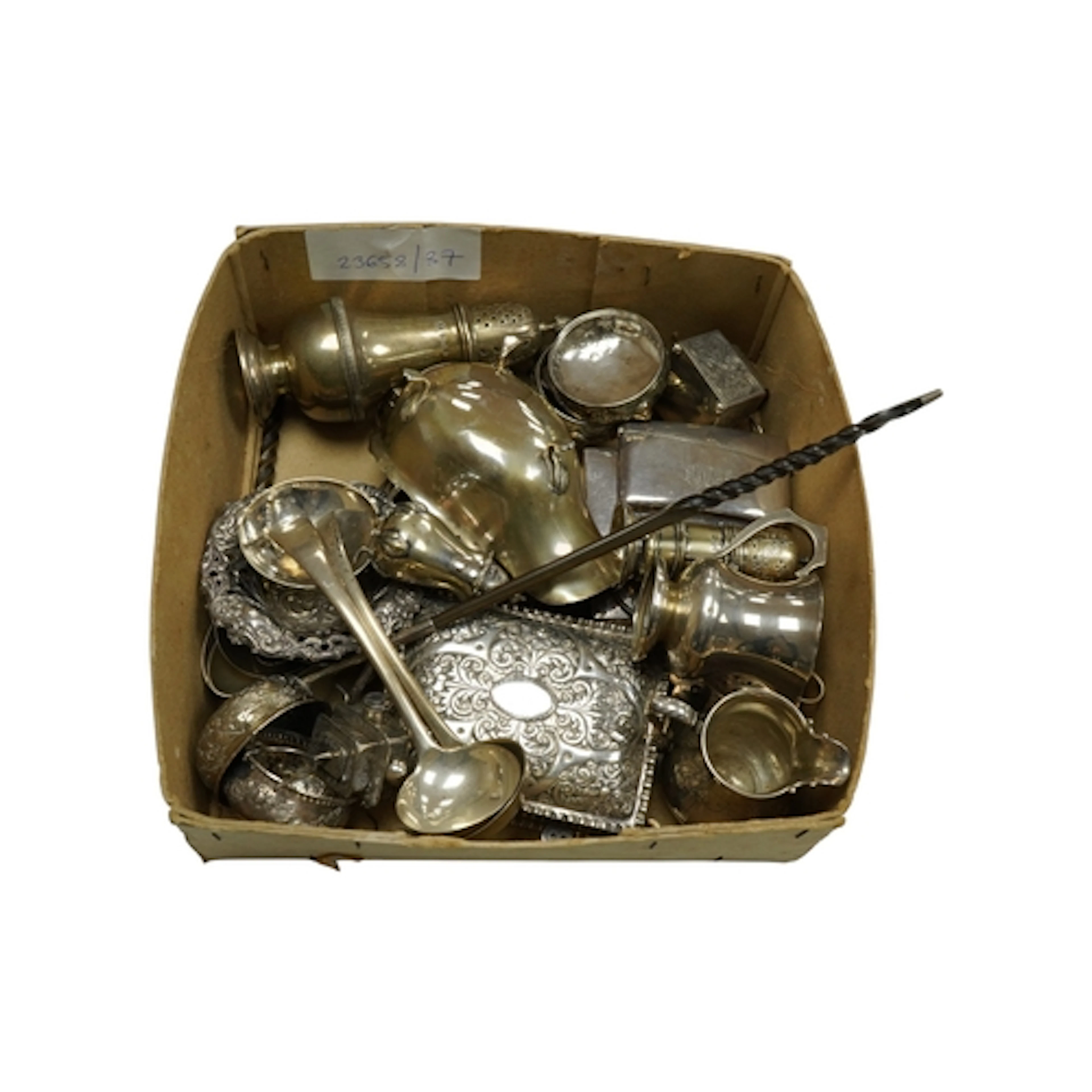 A collection of 19th century and later small silver various ...