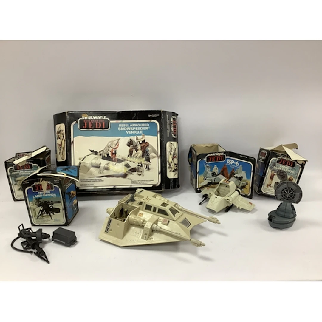 Four Original Star Wars Trilogy Plastic Space Vehicles and a...