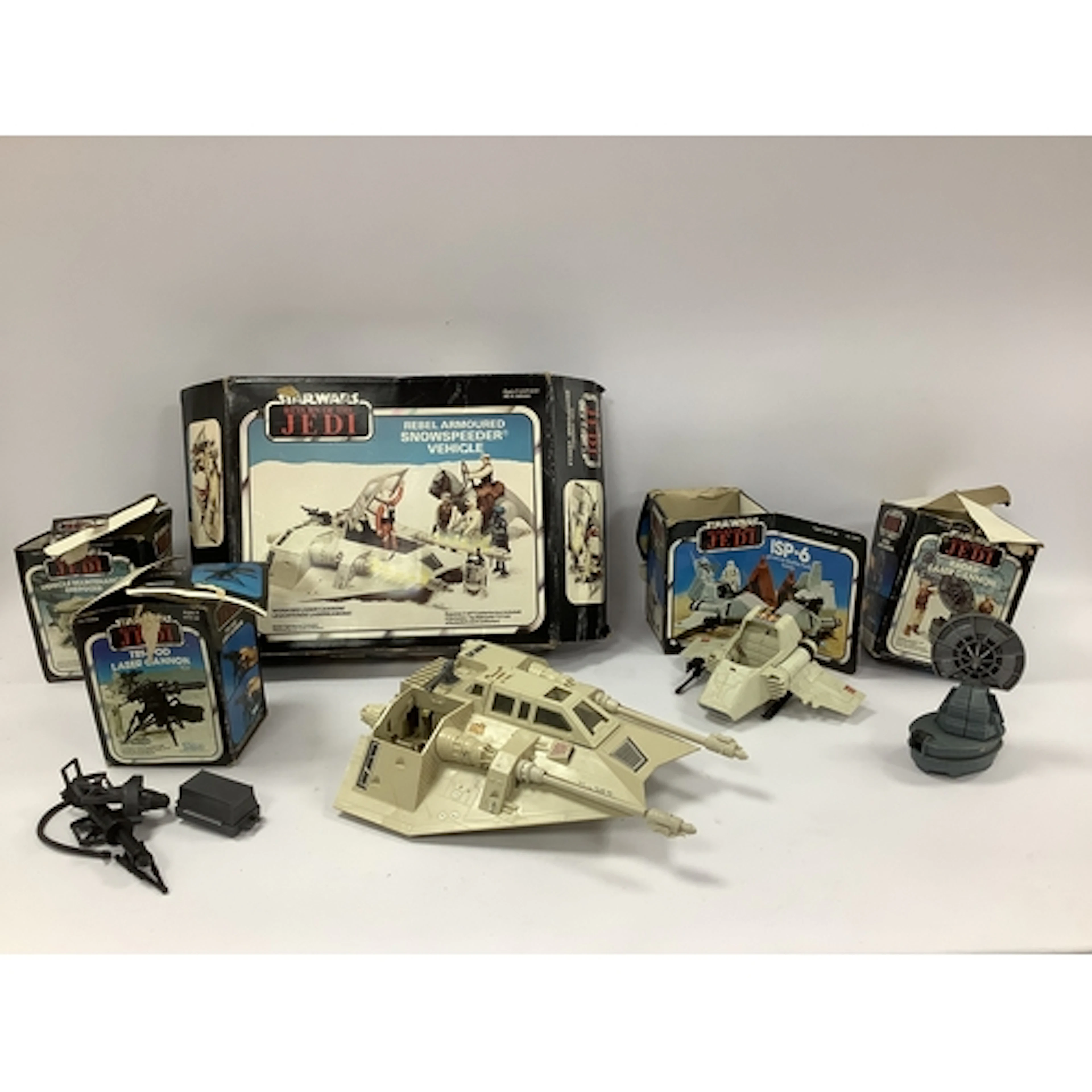 Four Original Star Wars Trilogy Plastic Space Vehicles and a...