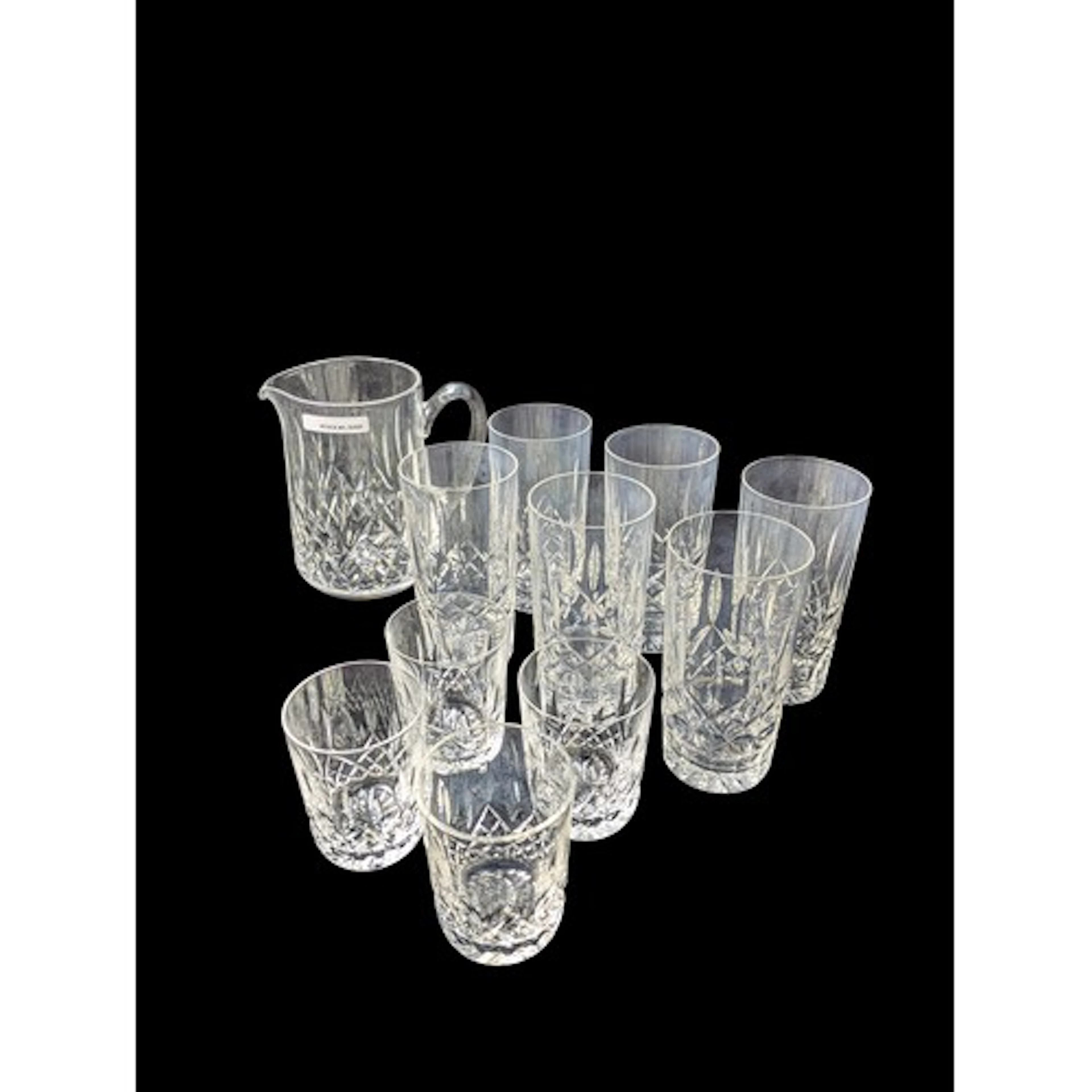 Waterford cut crystal water jug and a set of tumblers, with ...