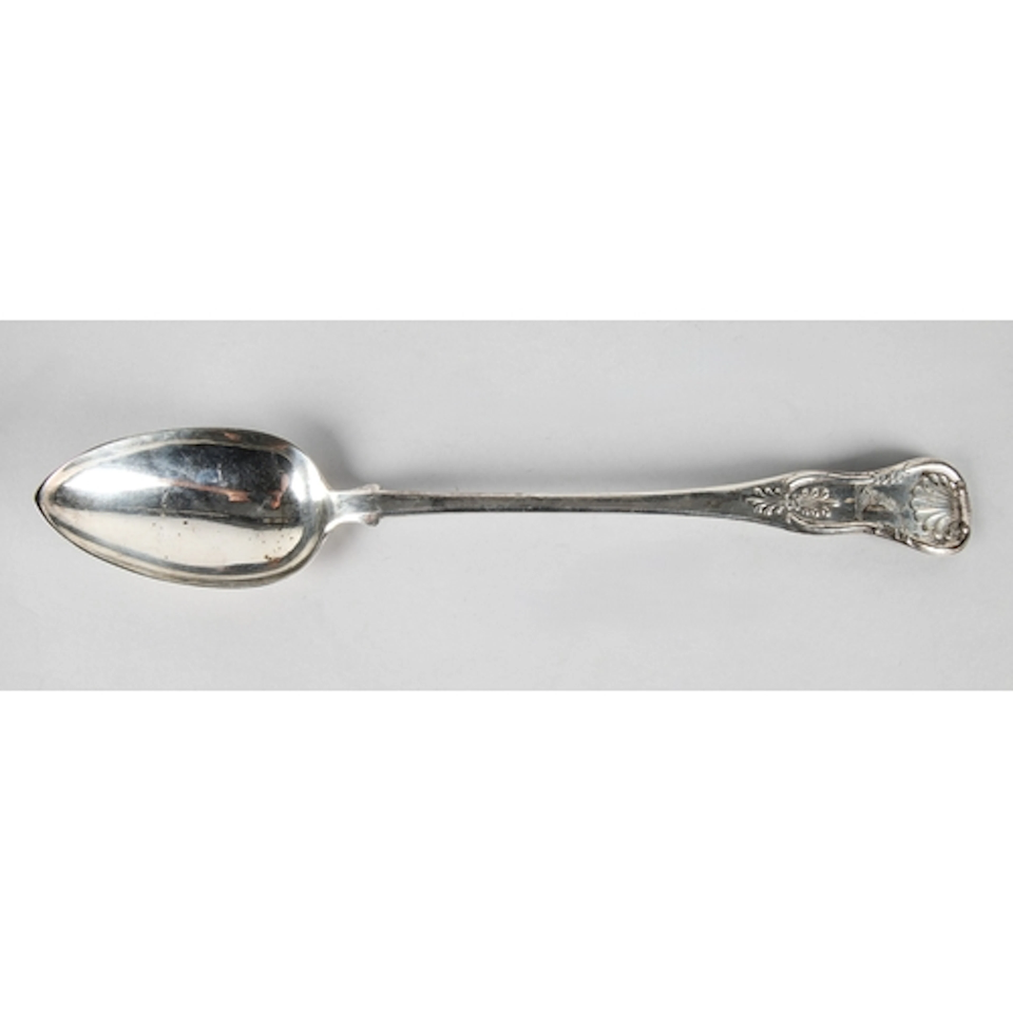 Scottish Victorian silver kings pattern serving spoon with c...
