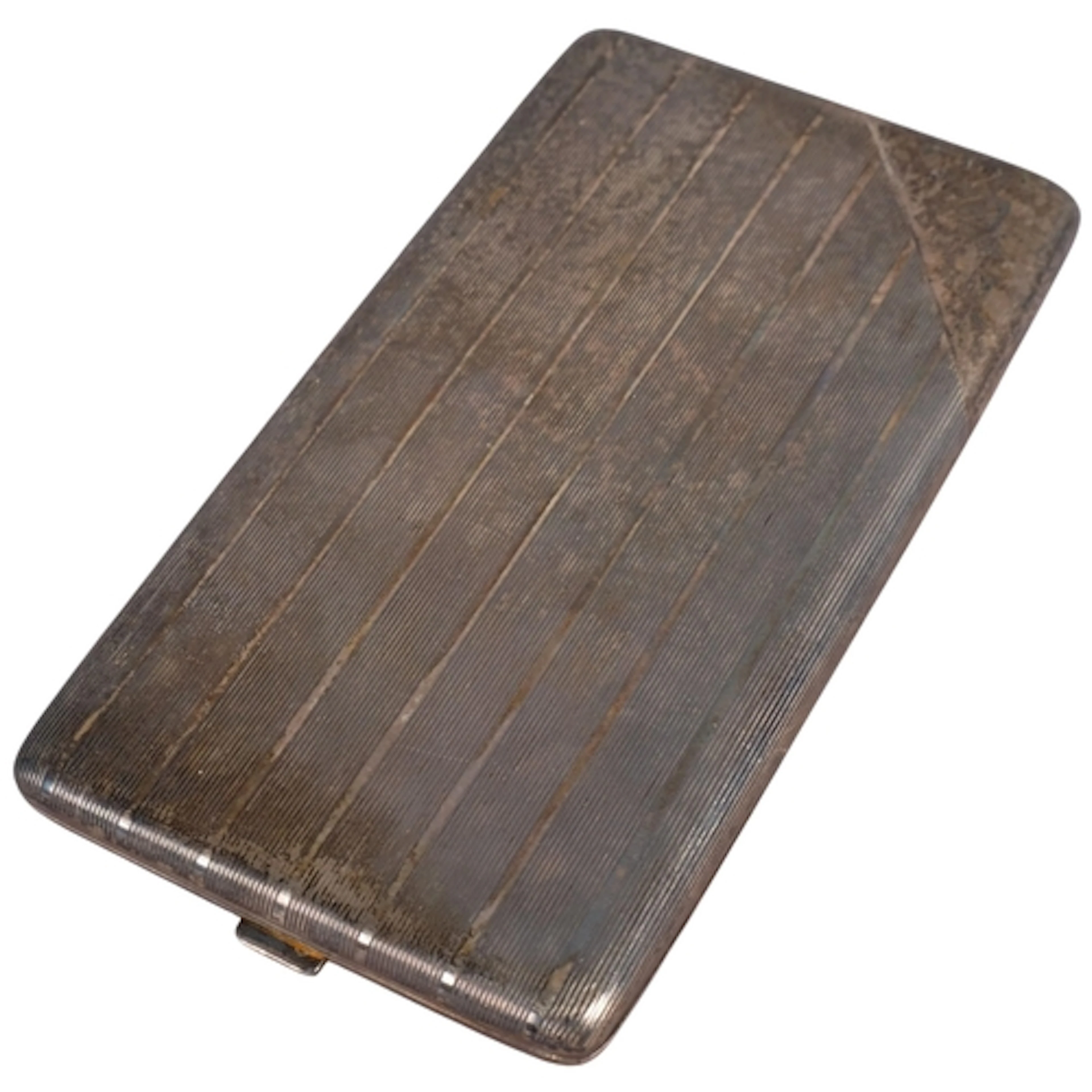 A German? silver cigarette case, maker WM, rectangular form,...