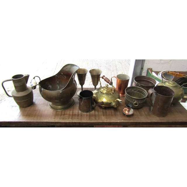 Collection of Various Brass and Copper Ware Including Old Br...