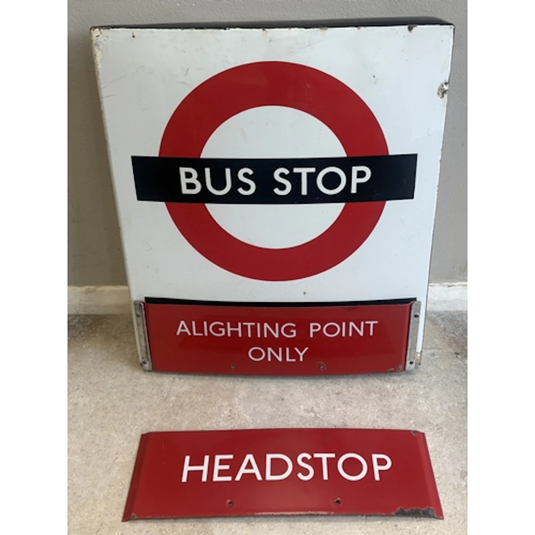A vintage enamel box section, double-sided London Transport ...