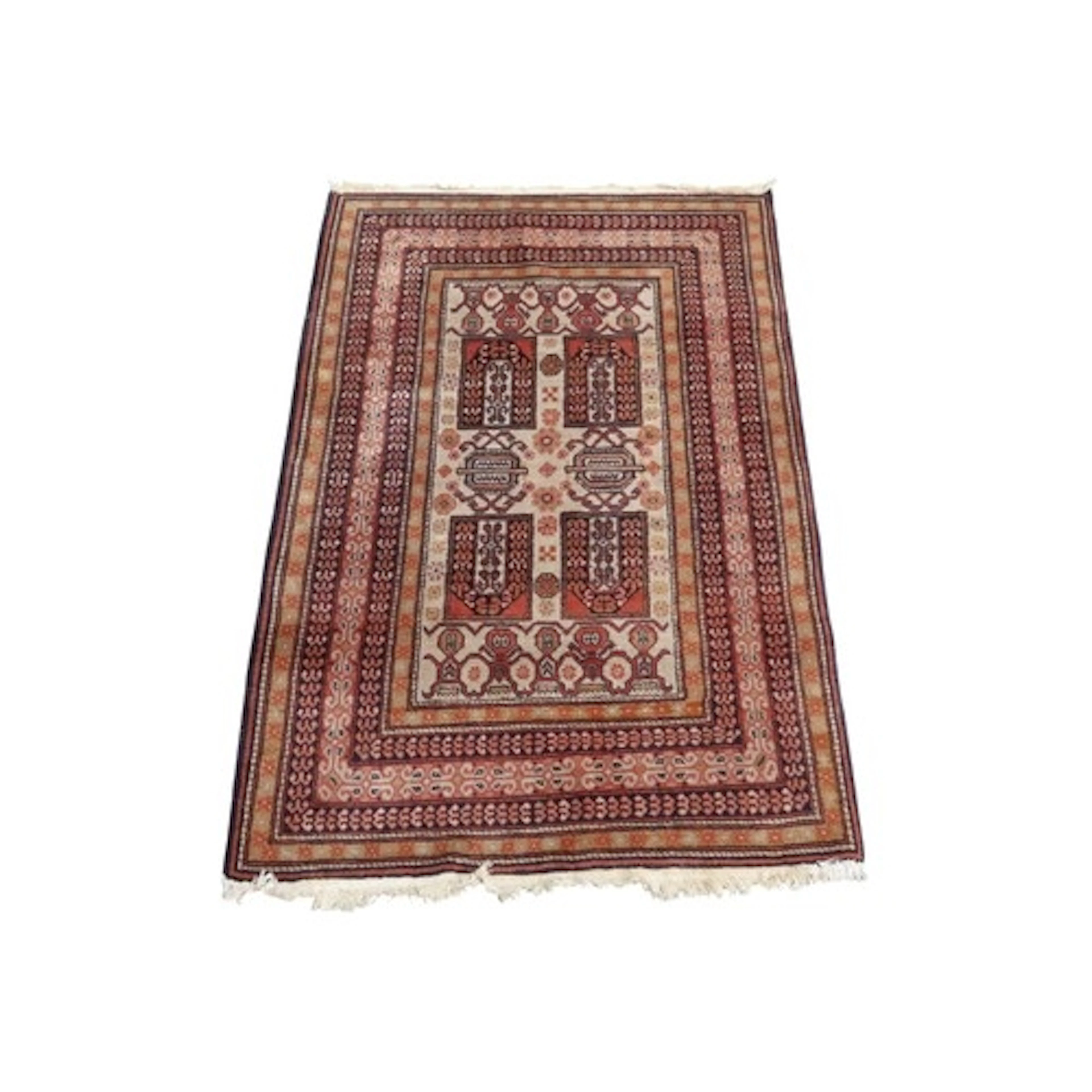 An old caucasian woven wool rug 130 x 89cm