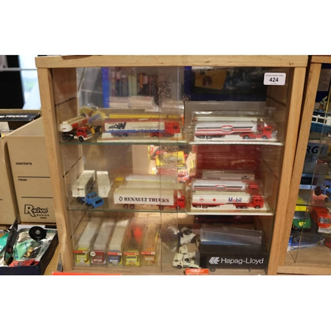 Ikea sliding door wall display case containing diecast model...