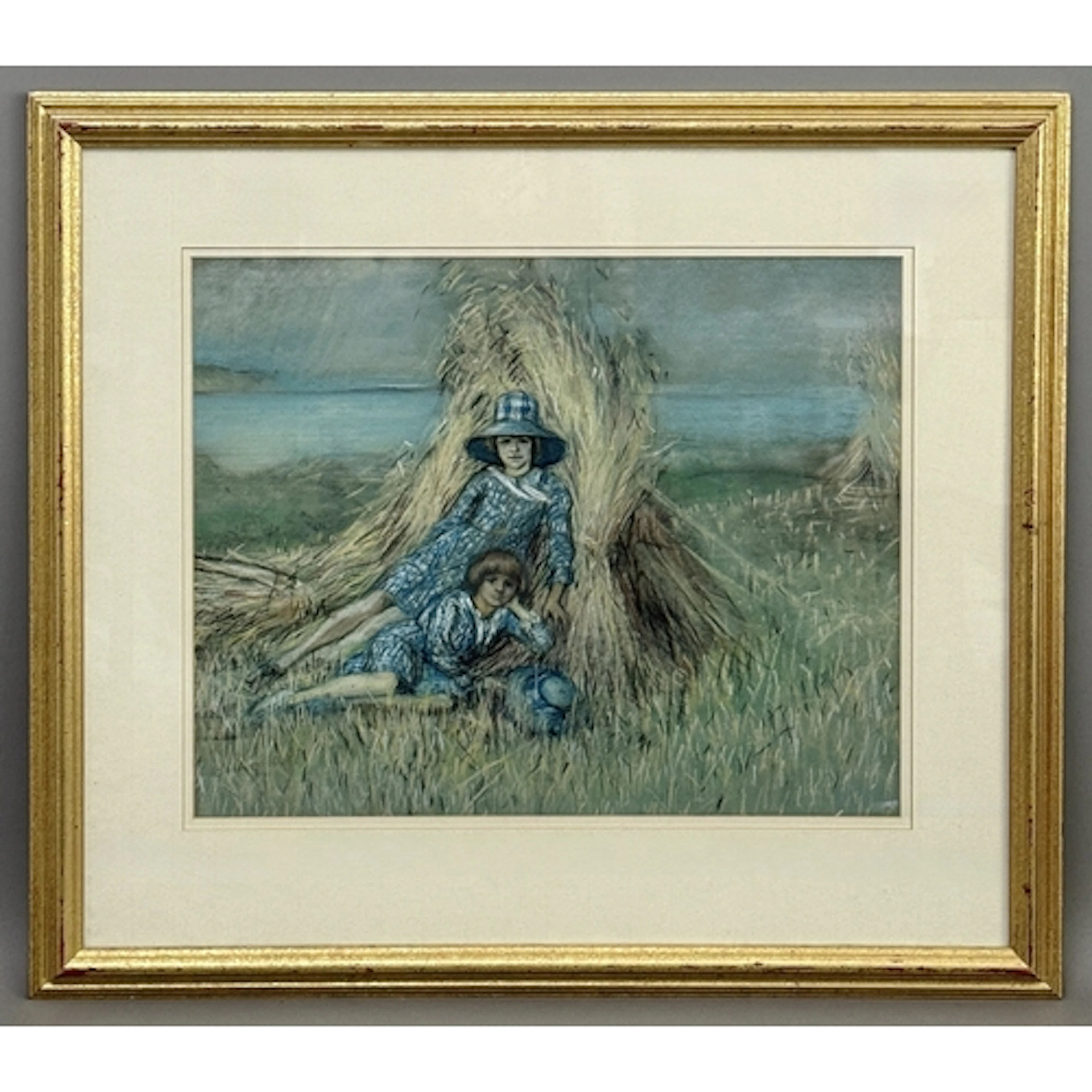 Eleanor Fell (British, 1885-1946) 'Girls in blue at Filey' p...
