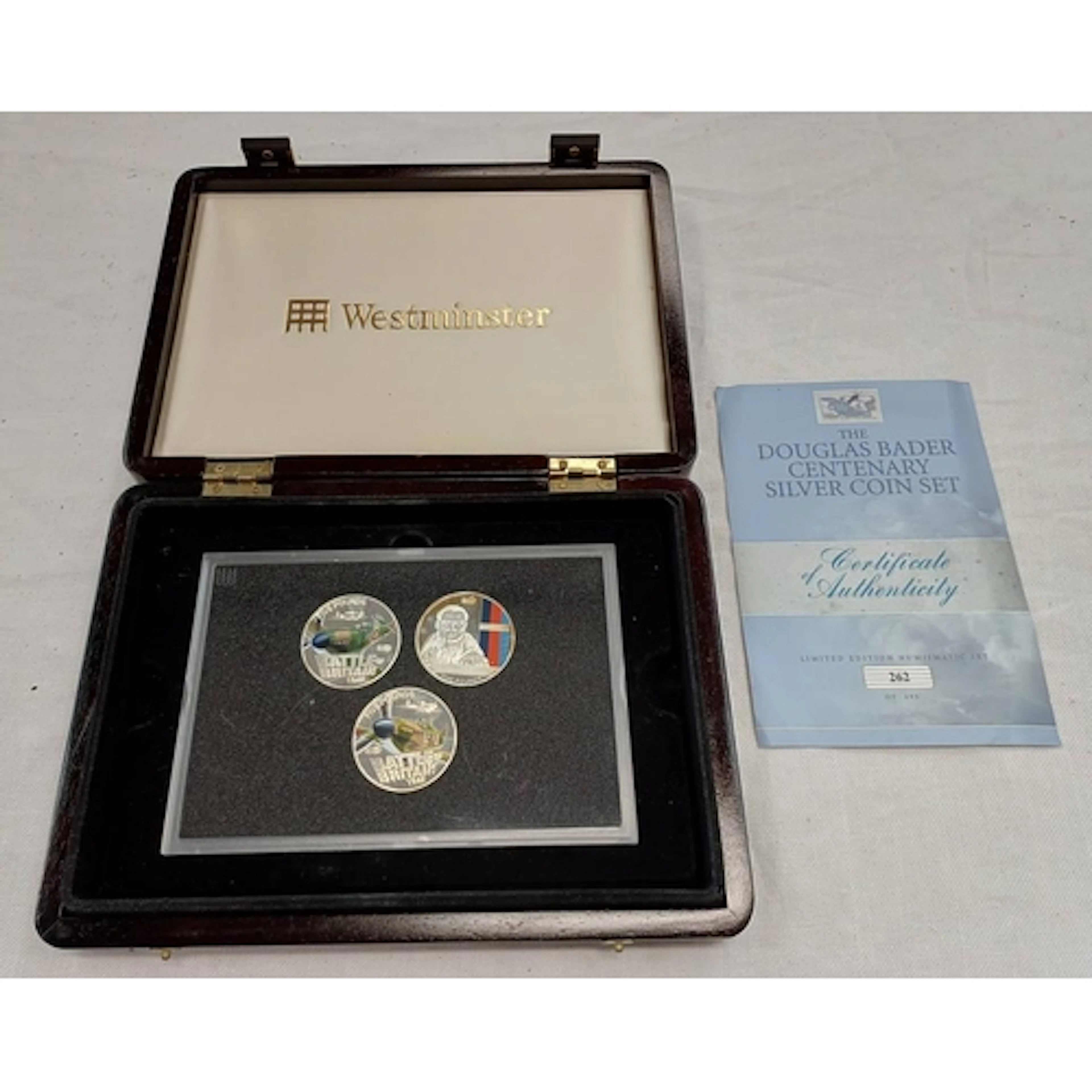 2010 THE DOUGLAS BADER CENTENARY SILVER COIN SET, IN CASE OF...