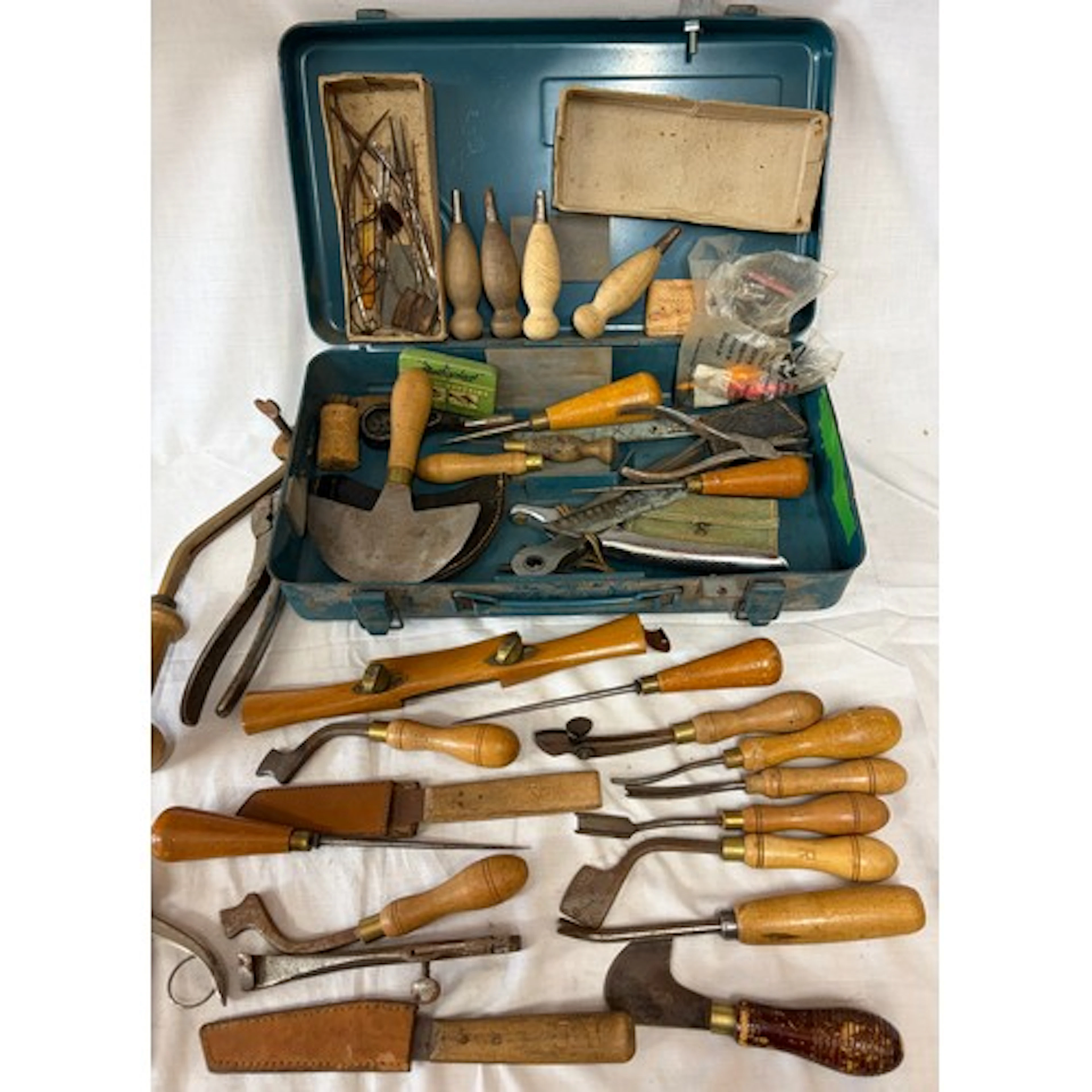 Collection of saddler's tools to include two saddler's clamp...