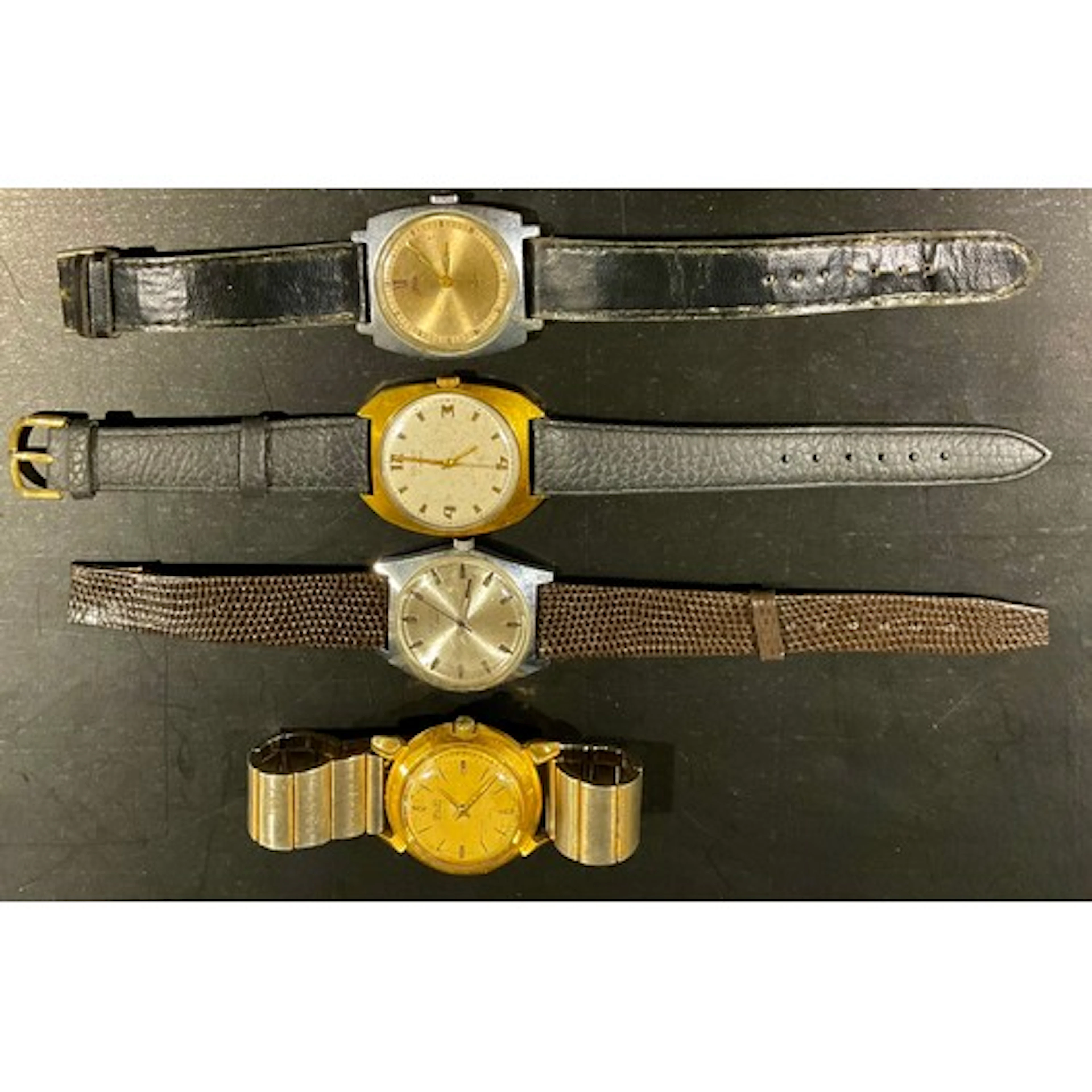 A selection of gent's Russian vintage wristwatches, four al...