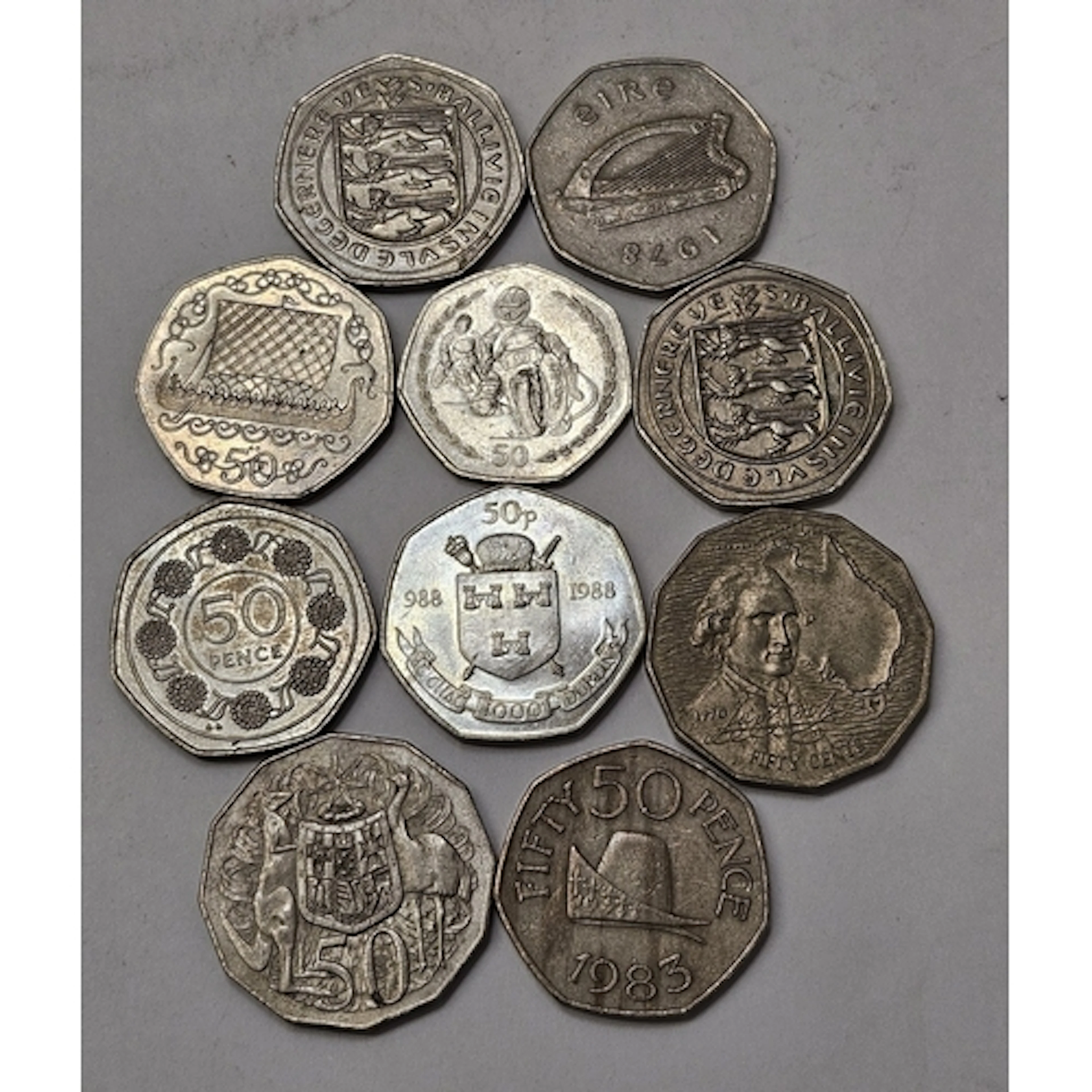 Commemorative 50p Coins, Australia 1974 & Australia 1970, Gi...