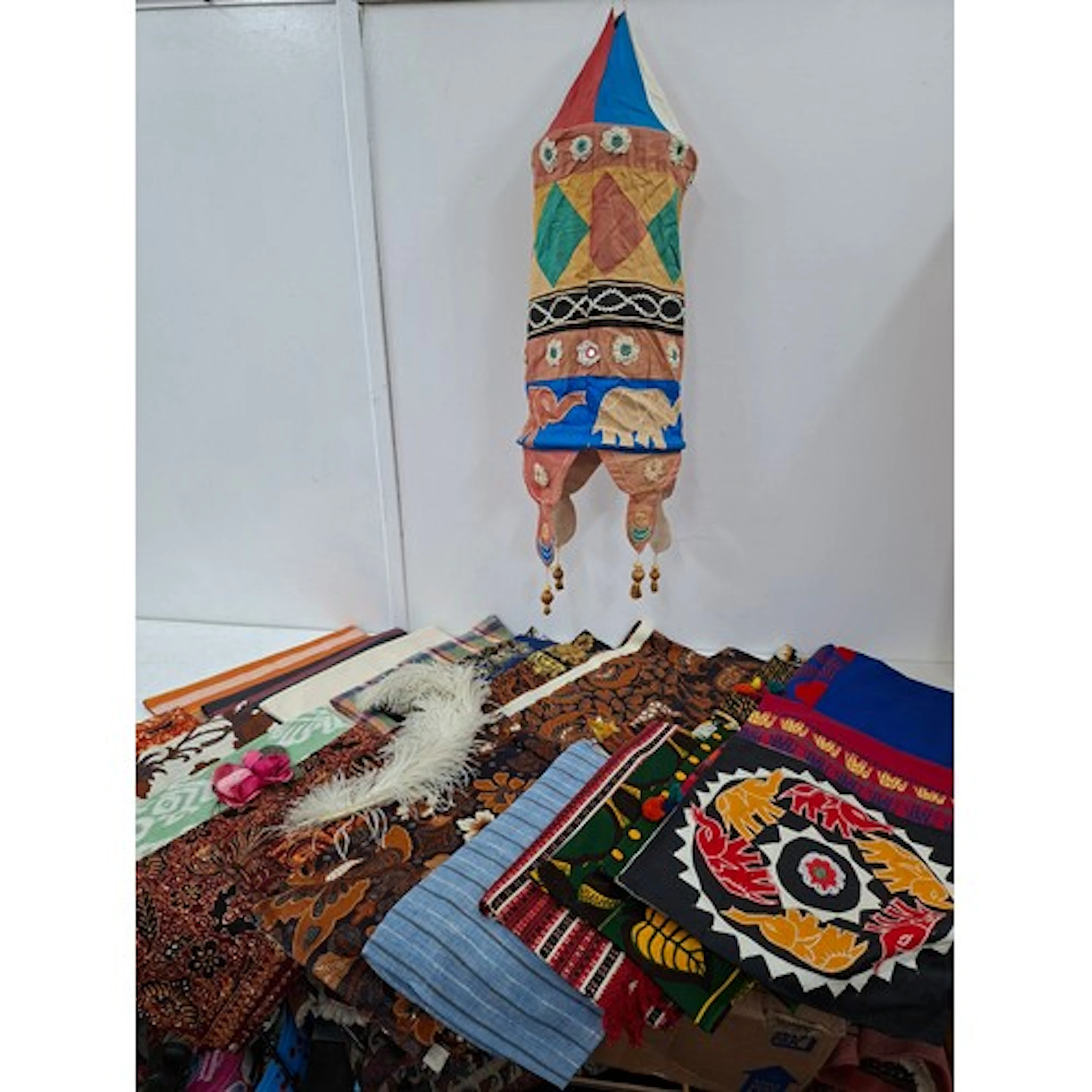 Mixed Worldwide textiles to include Indonesian Batik remnant...