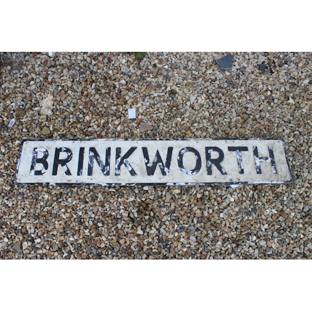 Mid 20th century 'Brinkworth' painted aluminium sign. Measu...