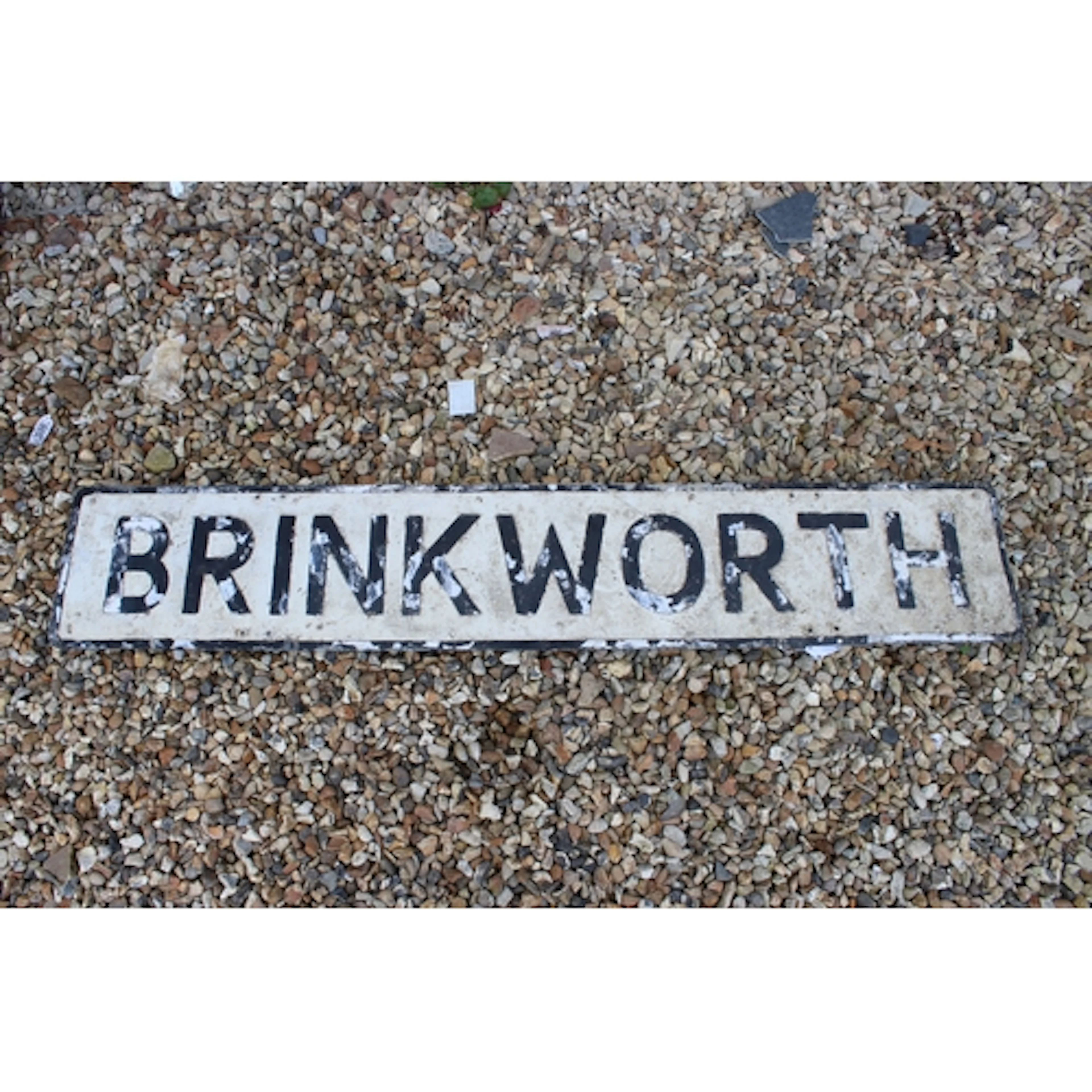 Mid 20th century 'Brinkworth' painted aluminium sign. Measu...