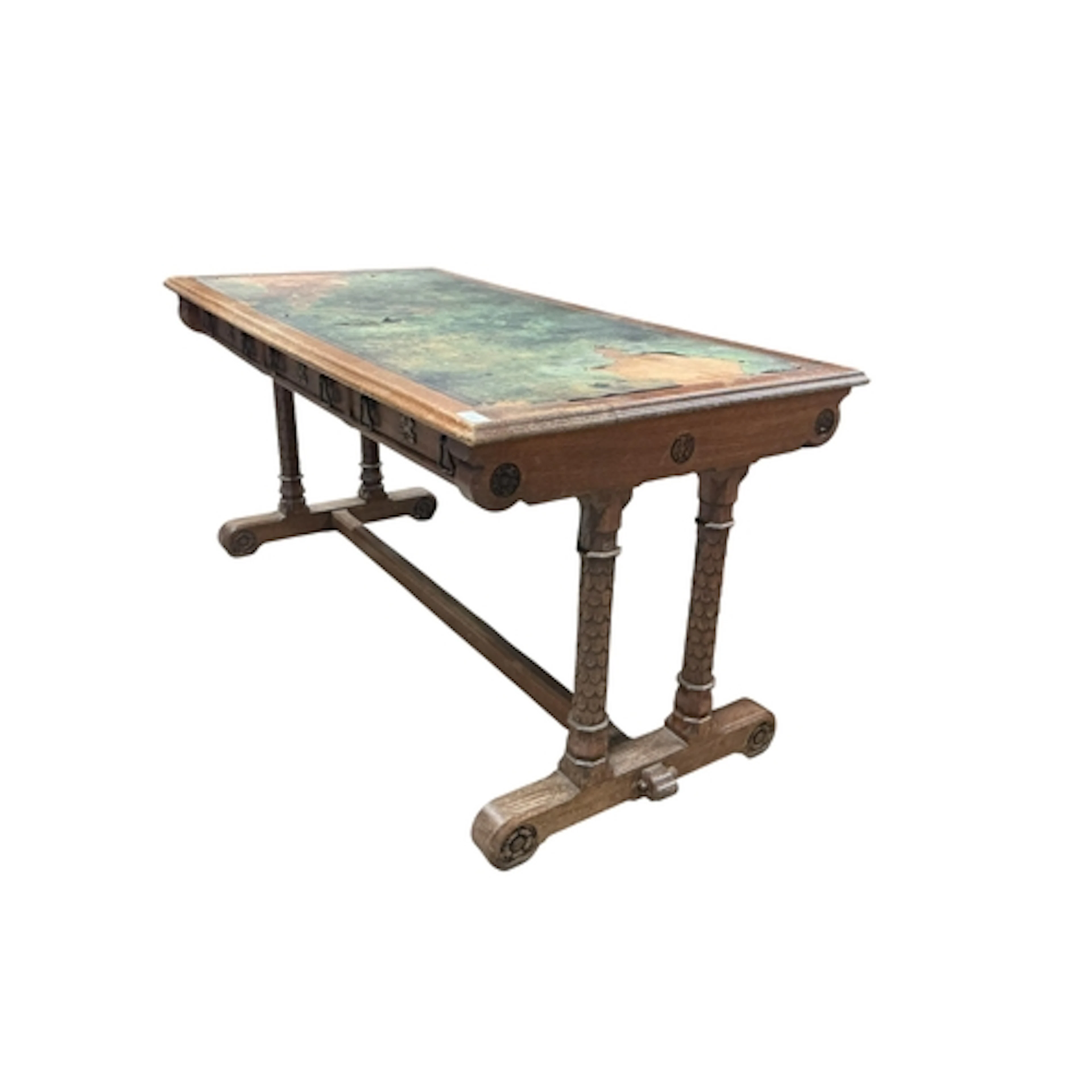 A Gillows, Lancaster Reformed Gothic oak library table, c.18...