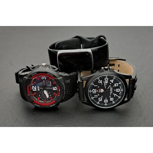 TWO GENTS WRISTWATCHES AND A FITNESS TRACKER comprising a SO...