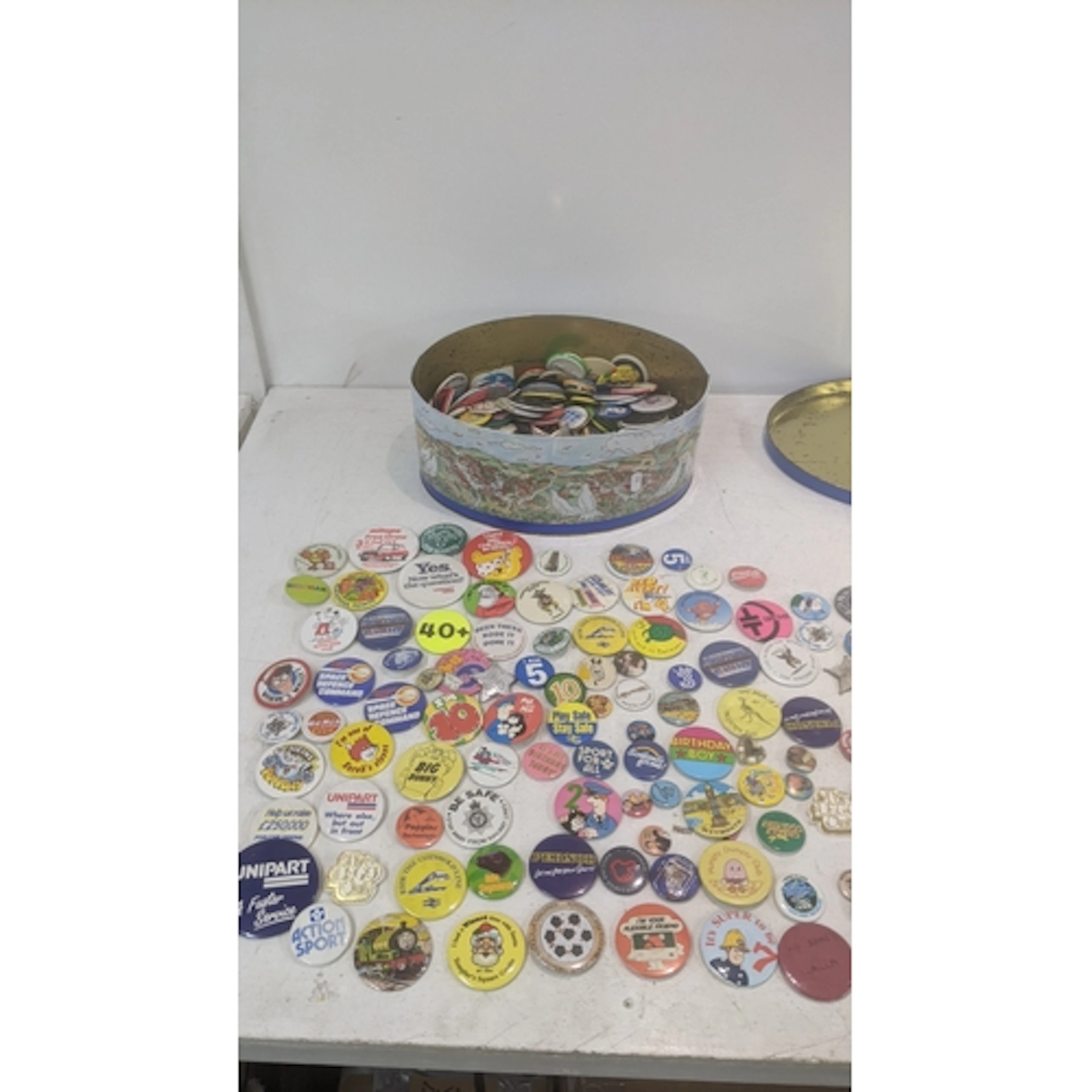A large collection of collectors' badges from the 1980's and...
