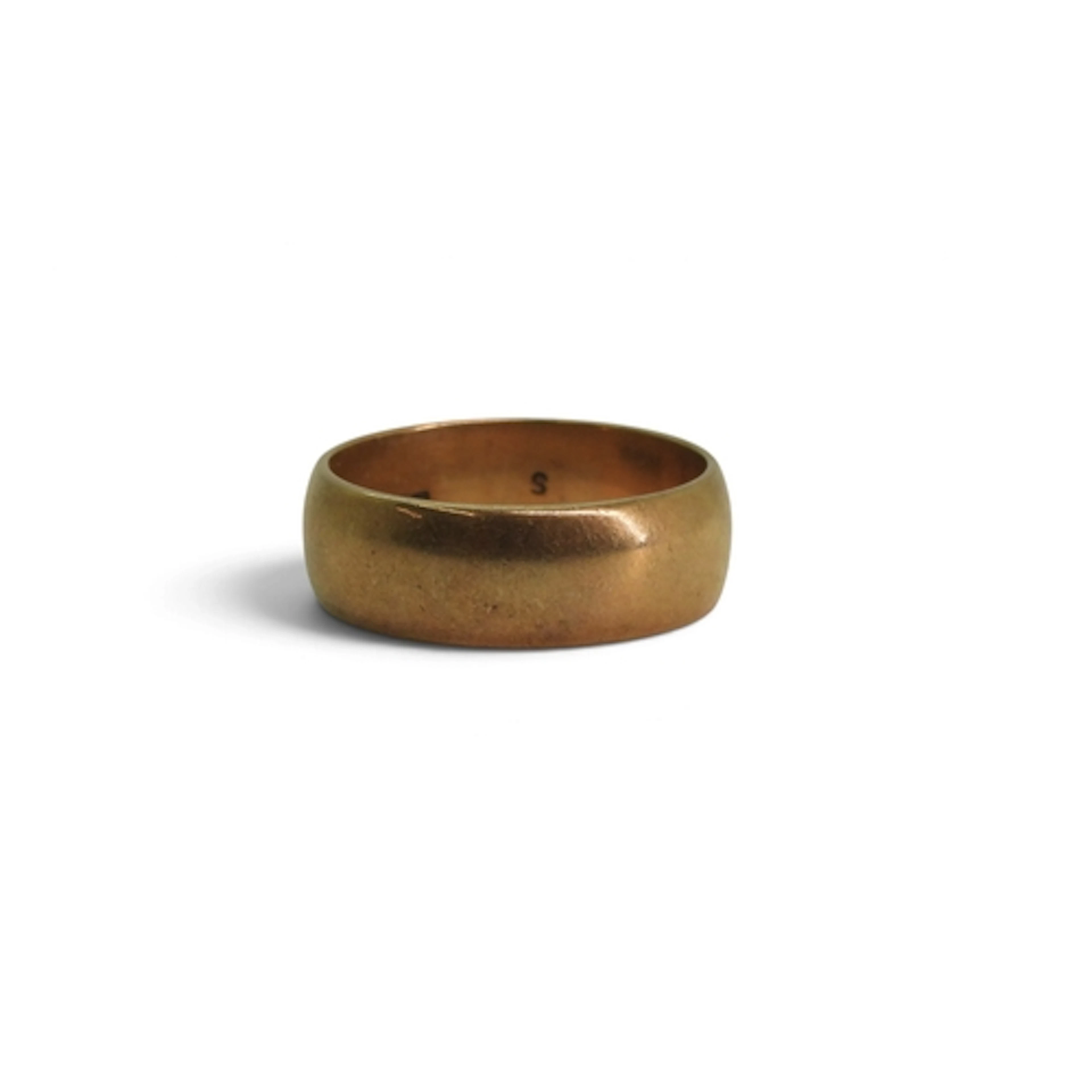 A 9ct gold wide wedding ring, size T, weight 6.3gms