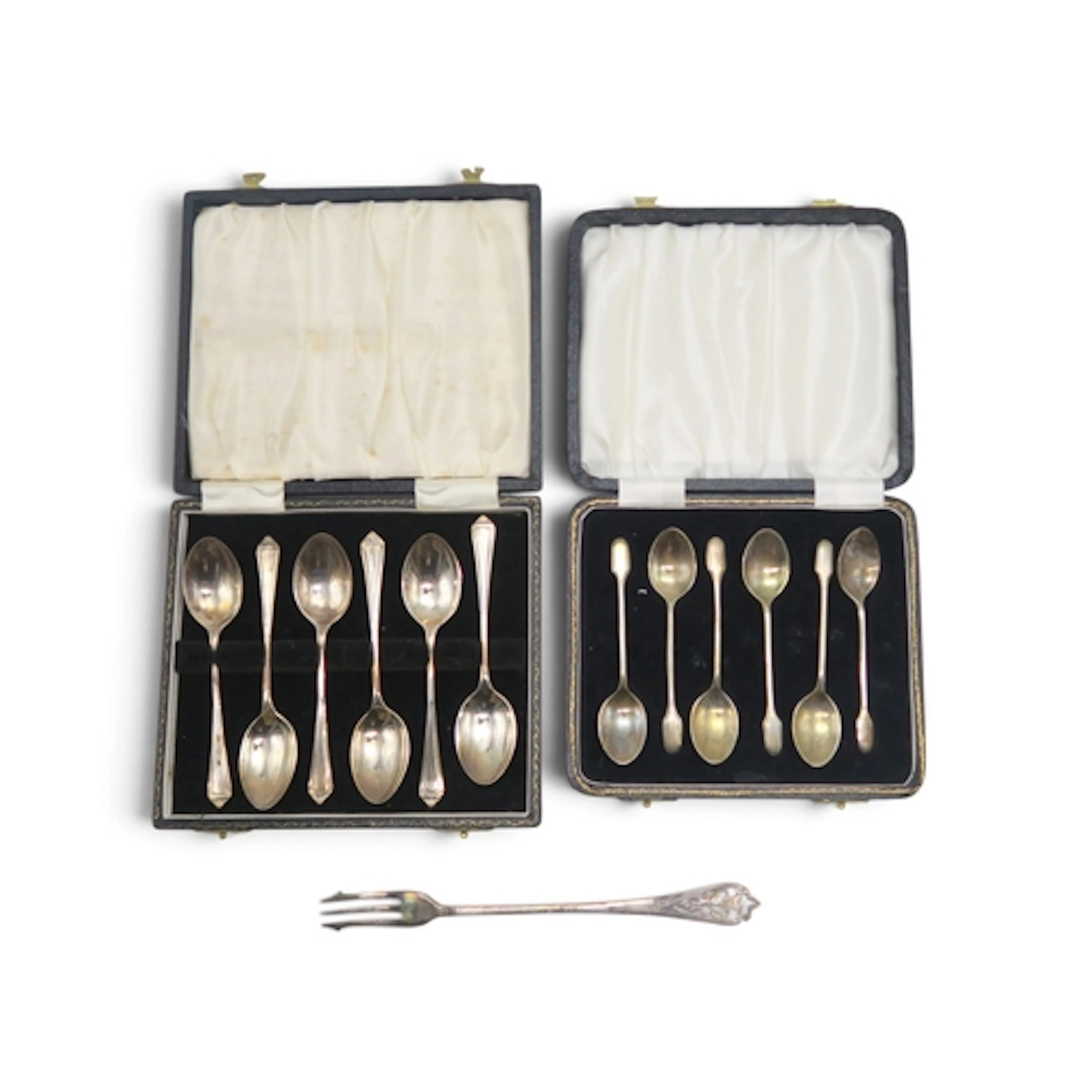 An Elizabeth II Scottish silver pickle fork by Francis Howar...