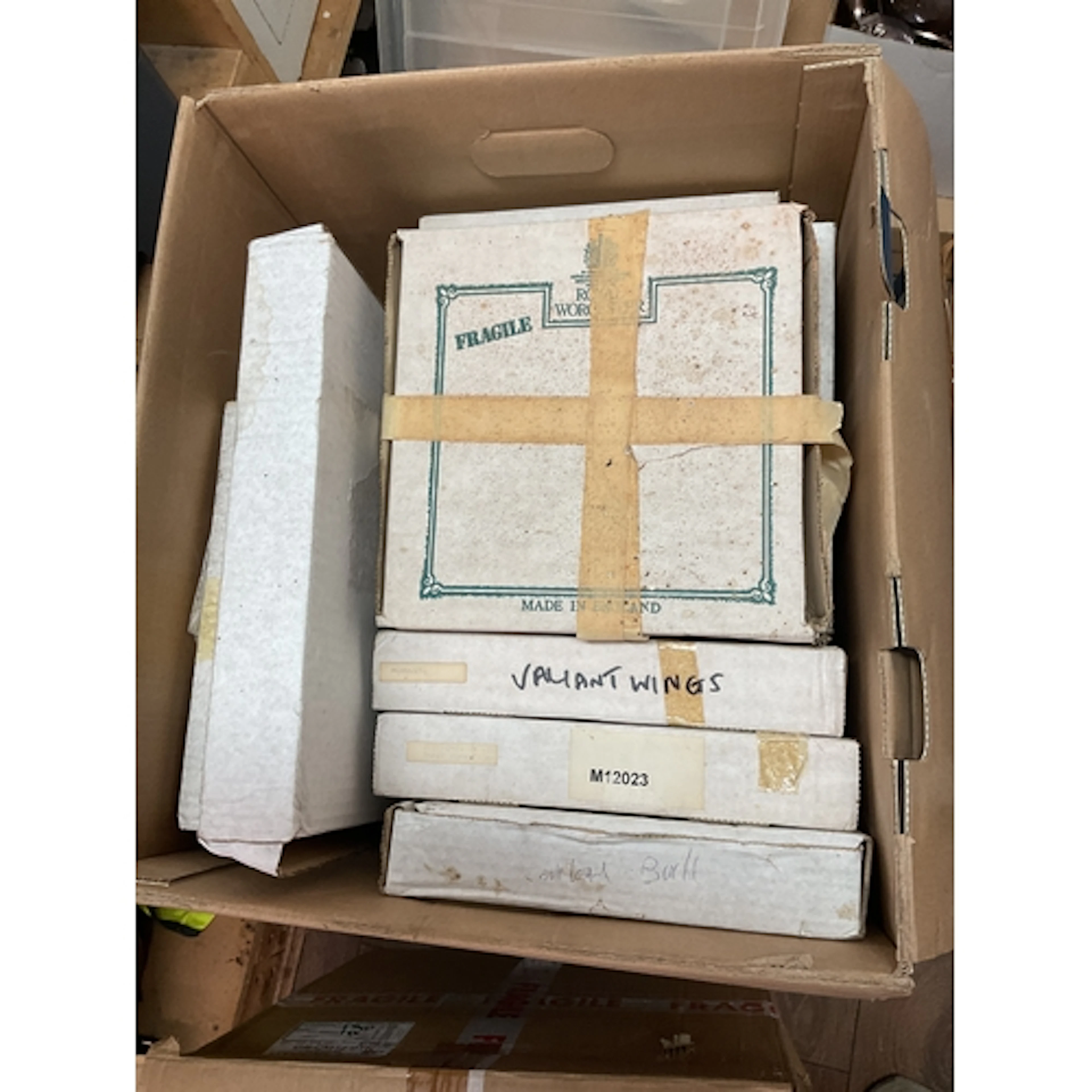 Large box of boxed military collectors plates