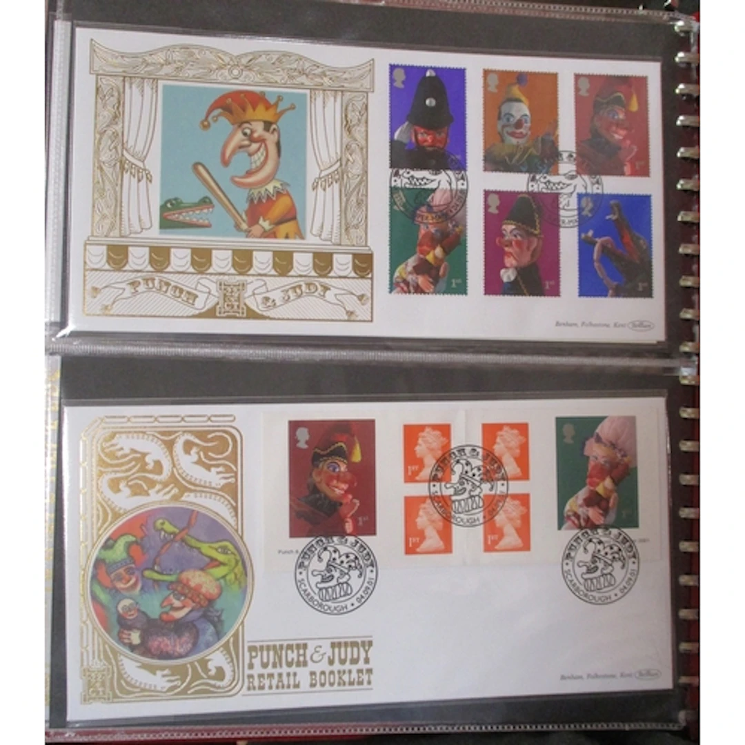 Large Benham's FDC coln in approx 29 vols ranging 1985-2001,...
