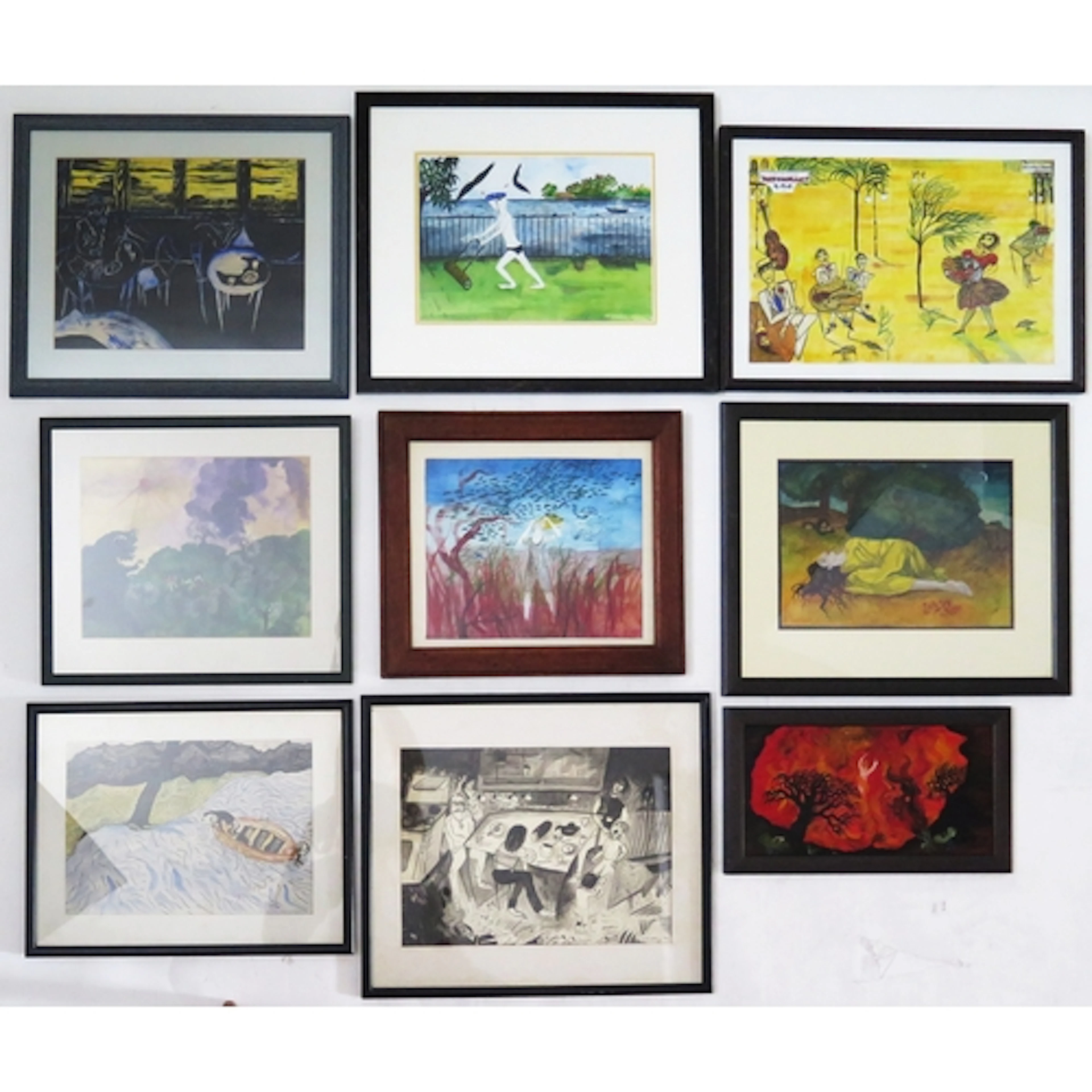 An unsigned watercolour painted in an illustrative style dep...