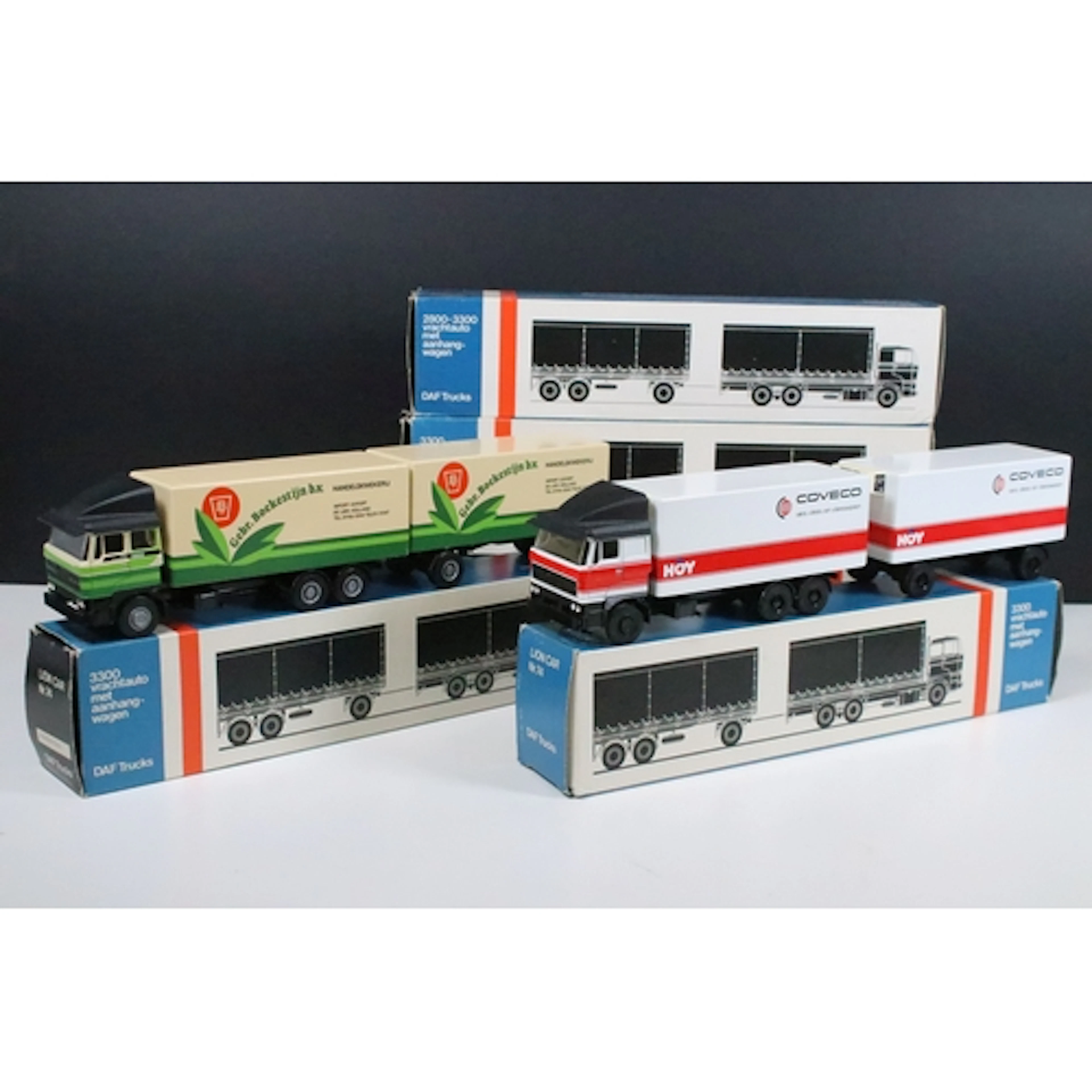 Five boxed Lion Car No. 74 3300 Vrachtauto Met Aanhang-Wagen...